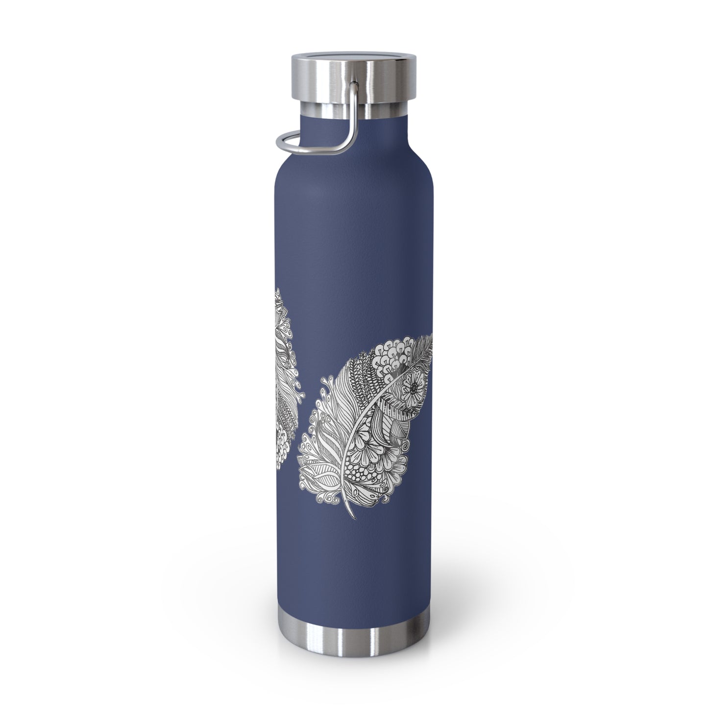 Copper Vacuum Insulated Bottle, 22oz (Feathers)