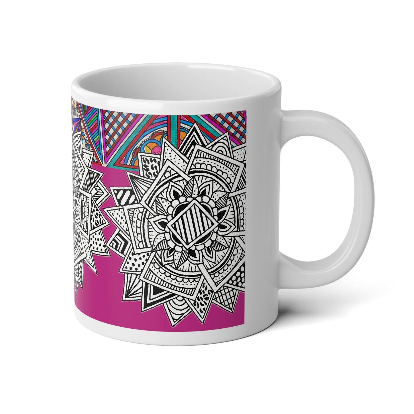 Jumbo Mug, 20oz (Pink Mandala)