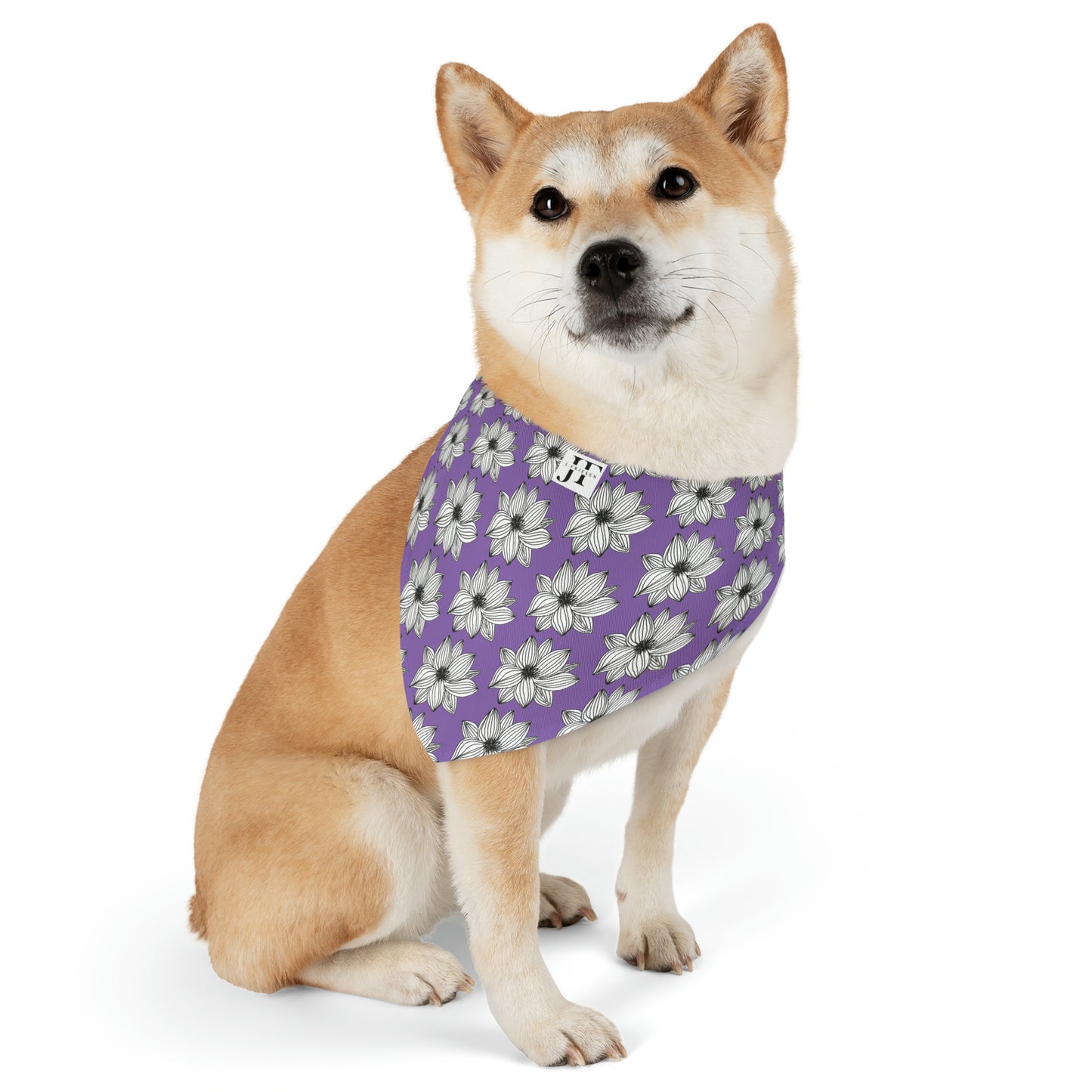 Pet Bandana Collar (Purple Flower)