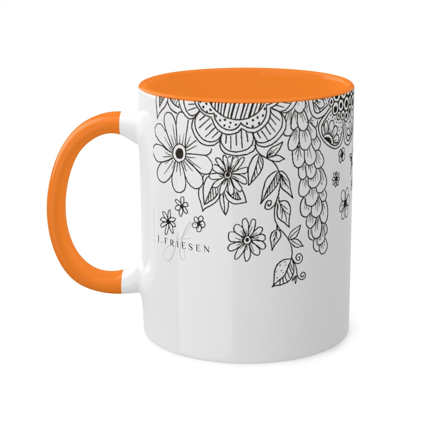 Colorful Flower Mugs, 11oz