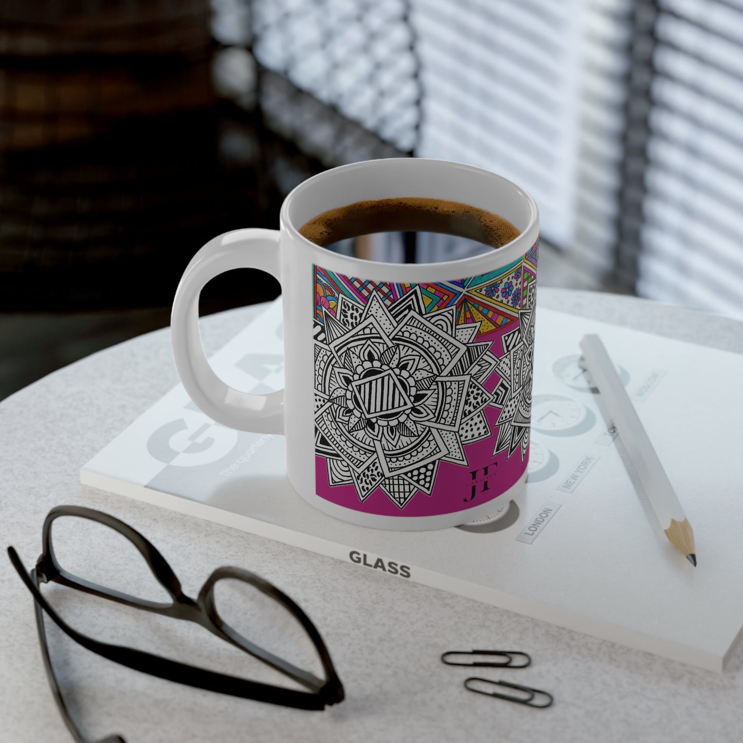 Jumbo Mug, 20oz (Pink Mandala)