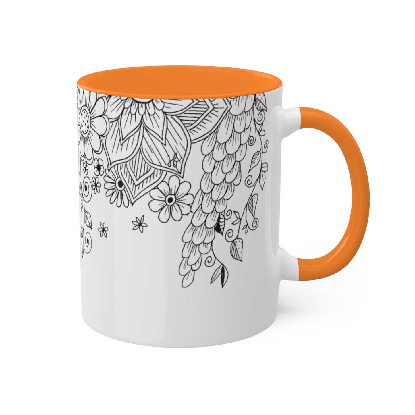 Colorful Flower Mugs, 11oz