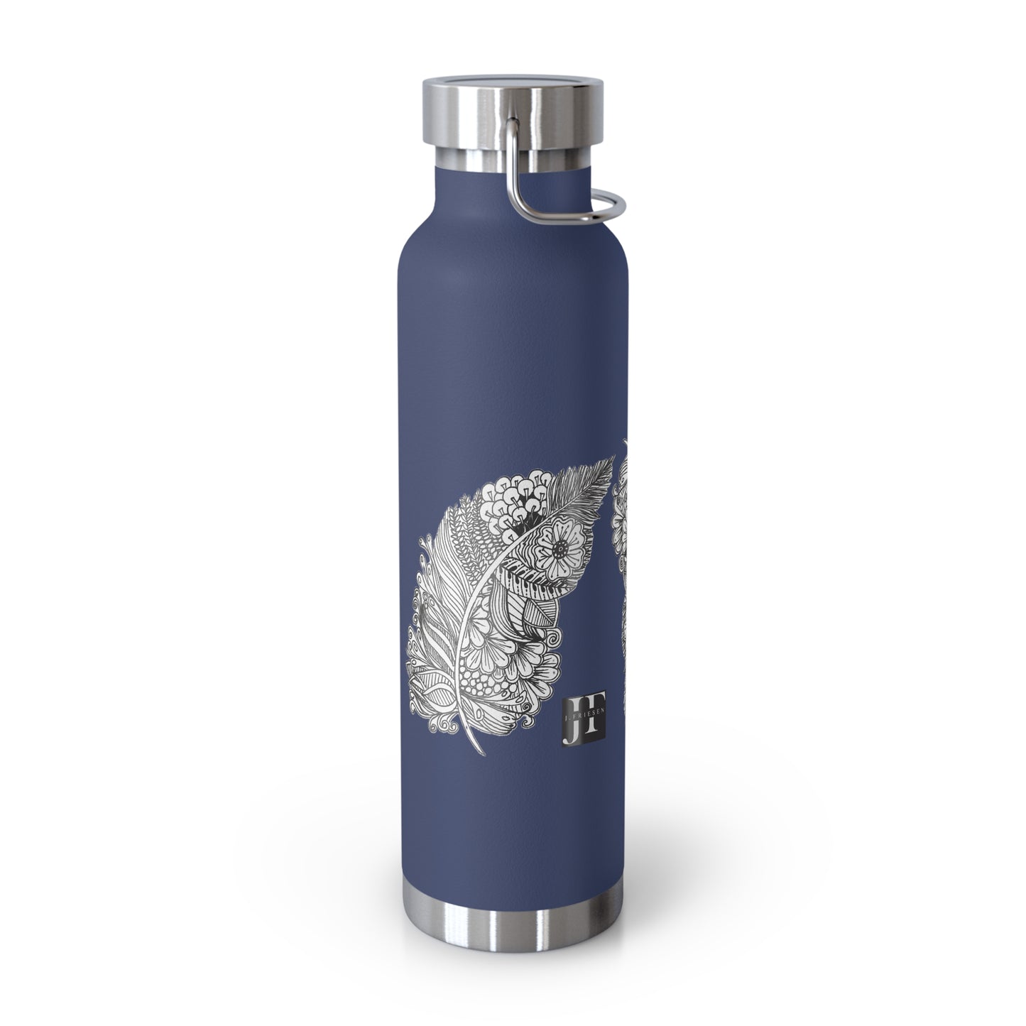 Copper Vacuum Insulated Bottle, 22oz (Feathers)