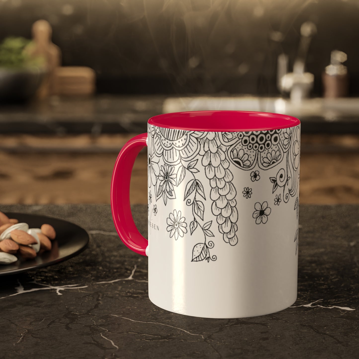 Colorful Flower Mugs, 11oz