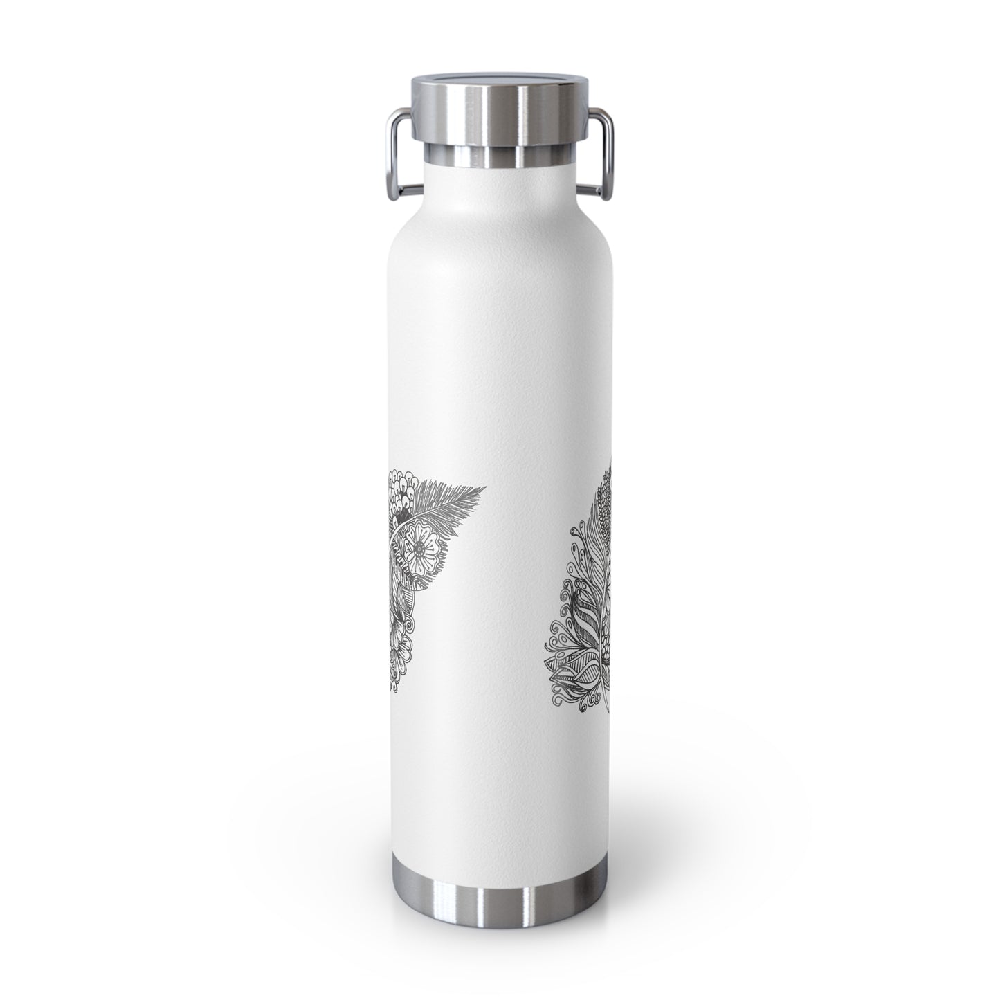 Copper Vacuum Insulated Bottle, 22oz (Feathers)