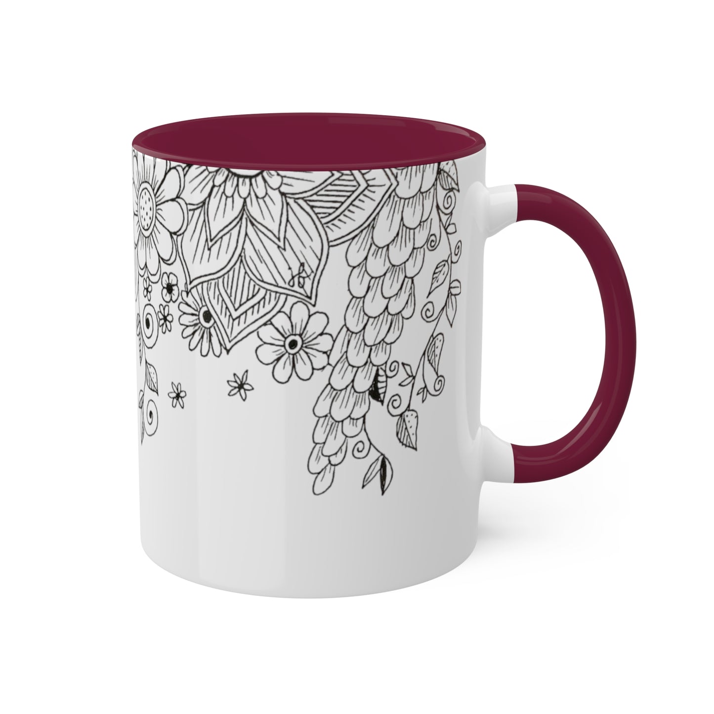 Colorful Flower Mugs, 11oz