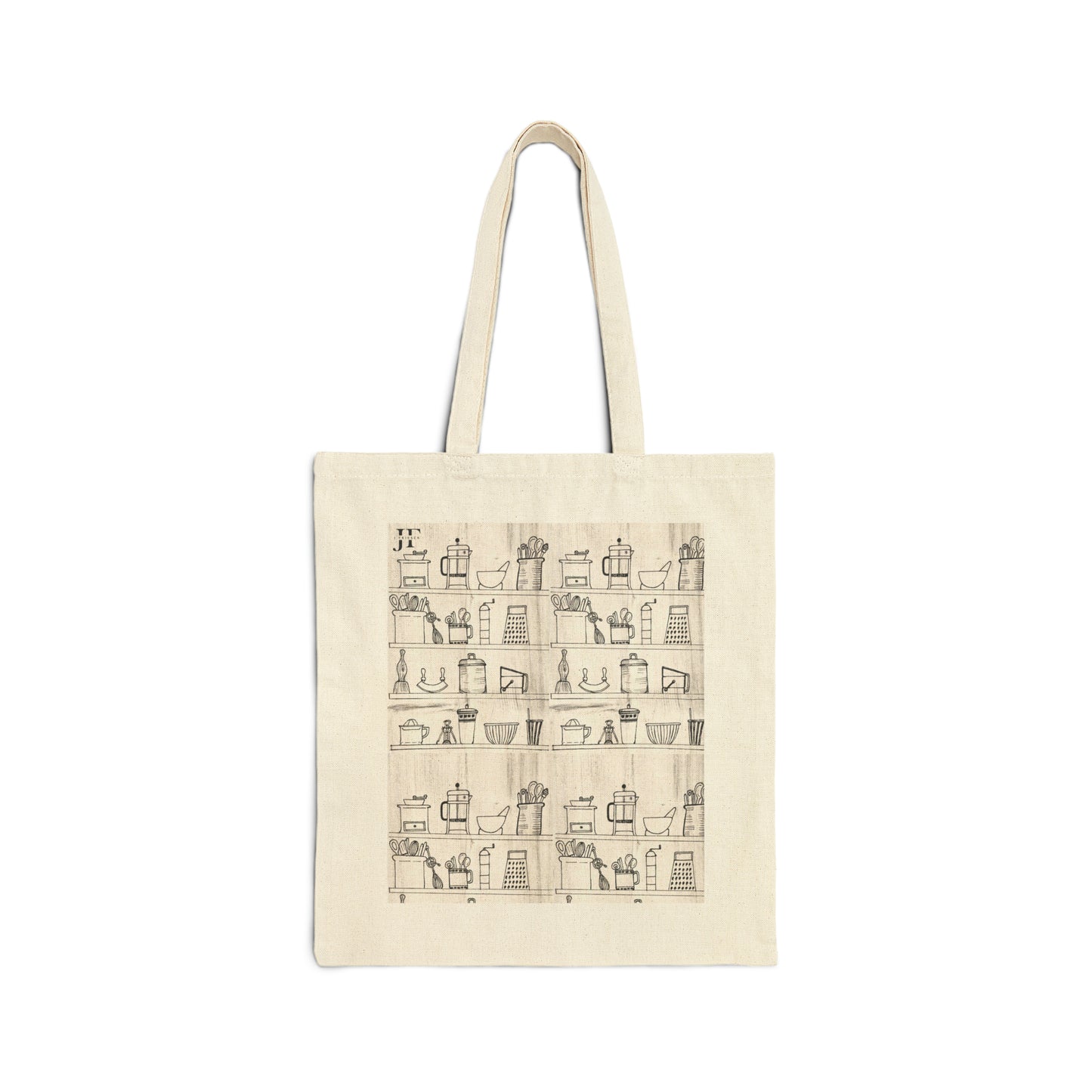 Cotton Canvas Tote Bag (Kitchen Shelves)