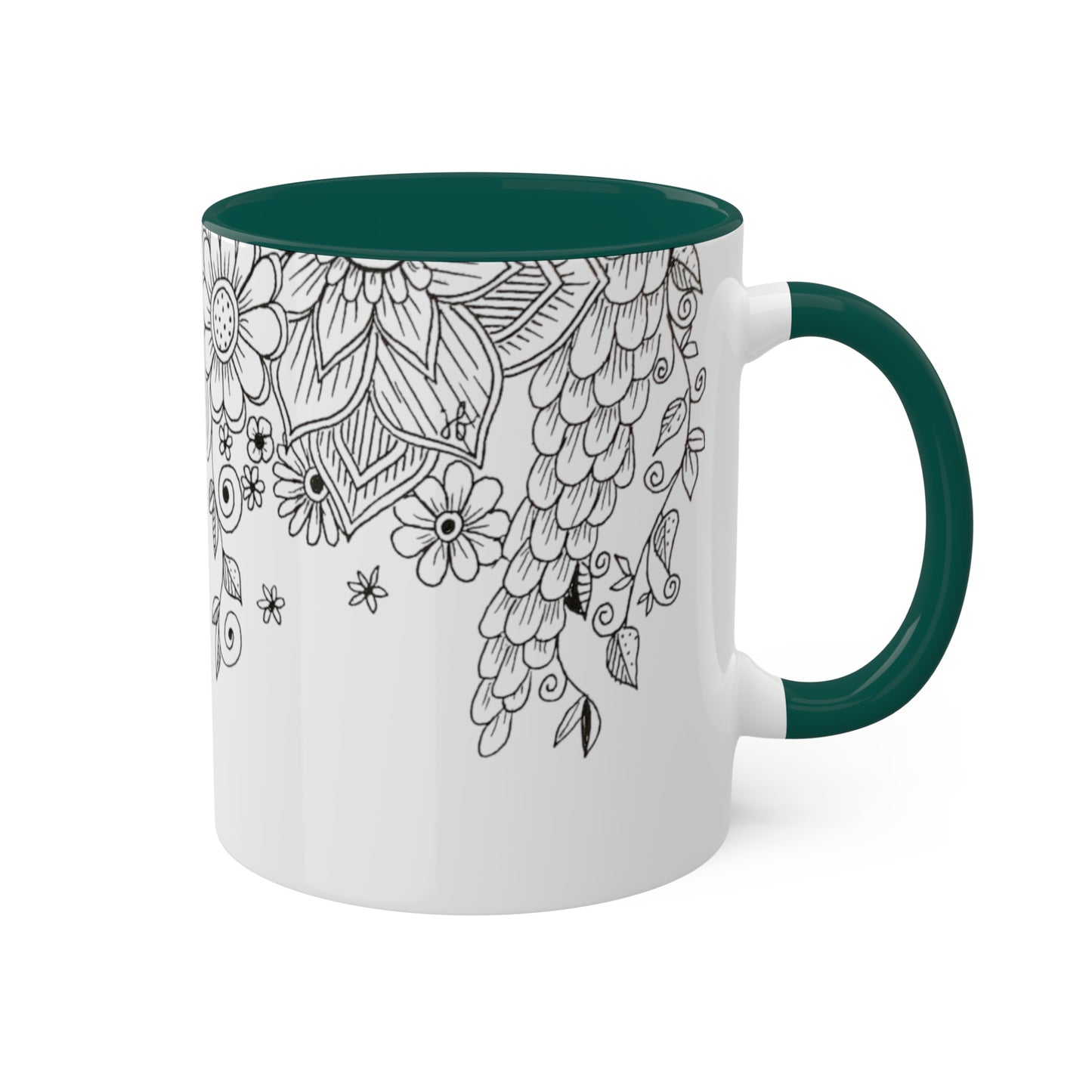 Colorful Flower Mugs, 11oz