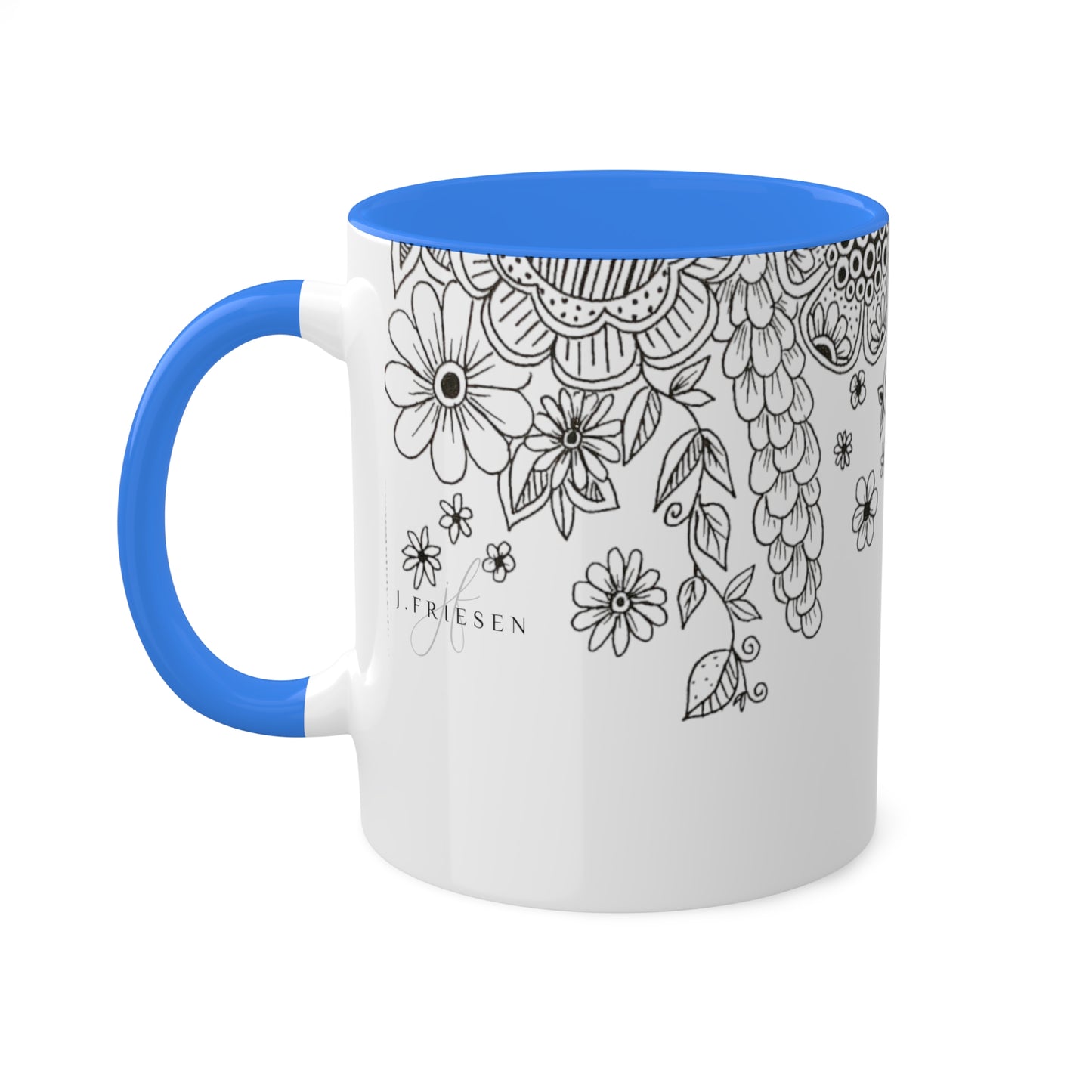 Colorful Flower Mugs, 11oz