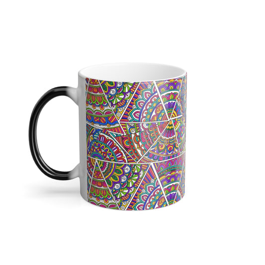 Triangle Pattern Color Morphing Mug, 11oz