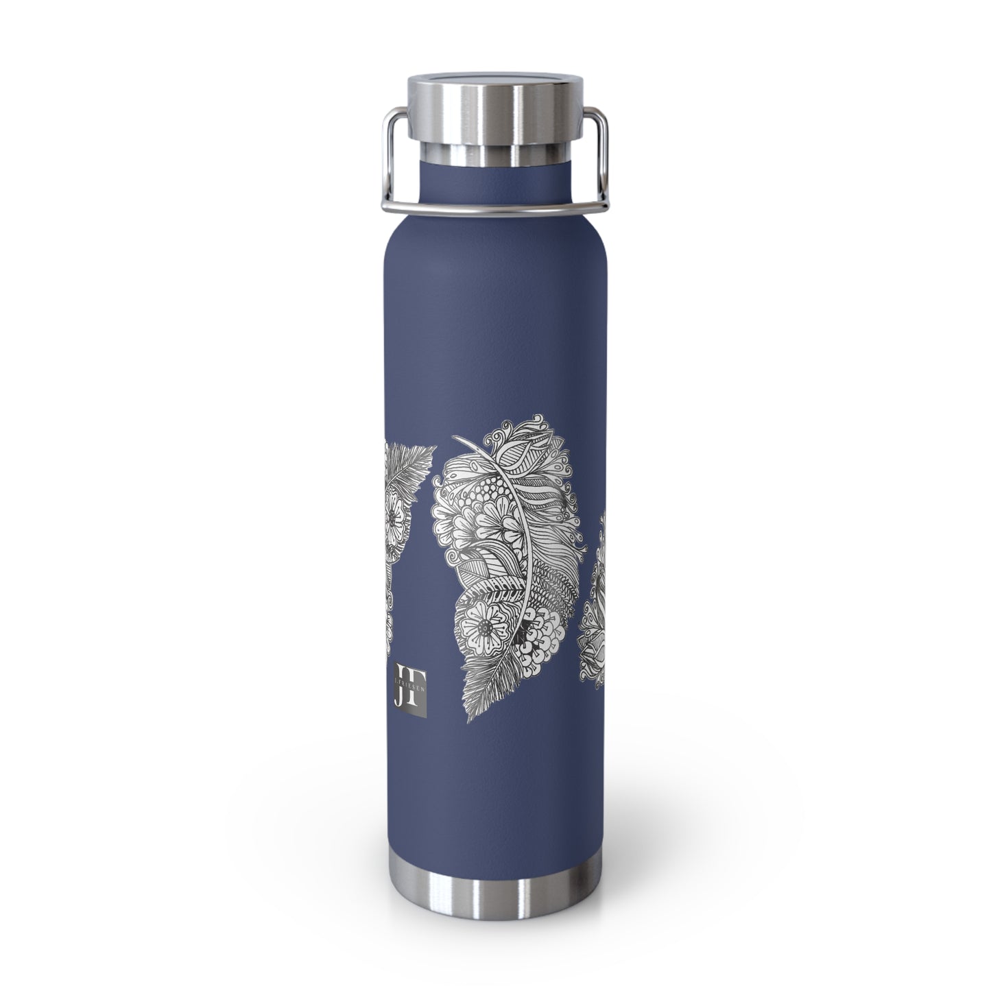 Copper Vacuum Insulated Bottle, 22oz (Feathers)