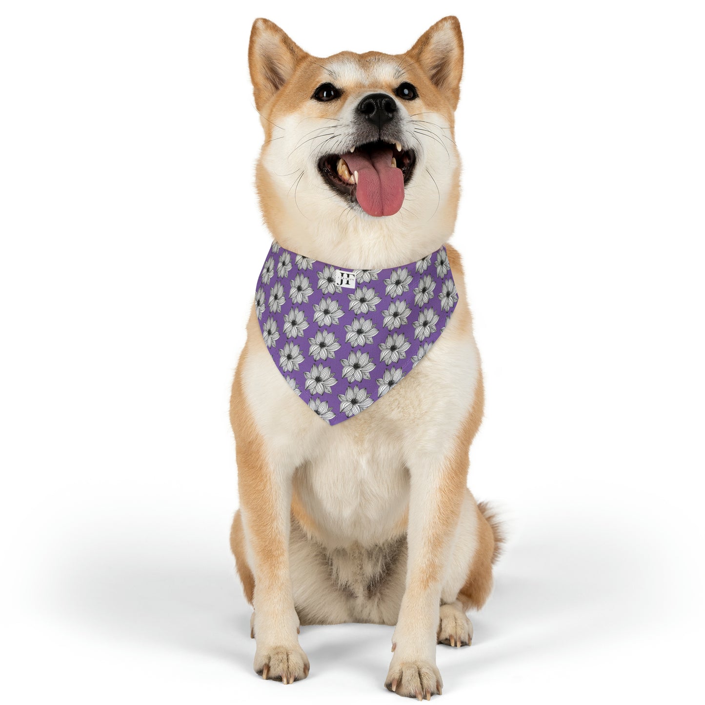 Pet Bandana Collar (Purple Flower)