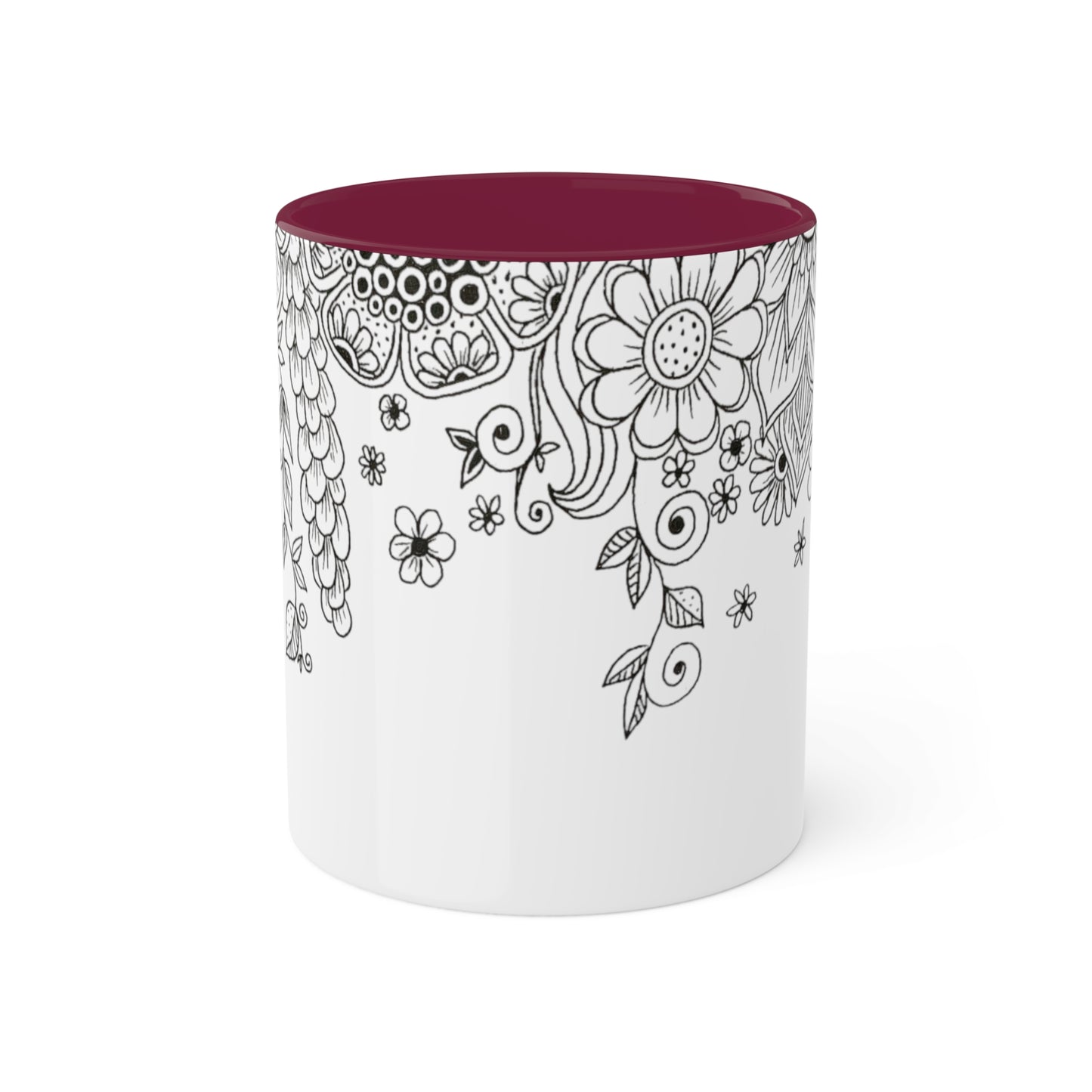 Colorful Flower Mugs, 11oz