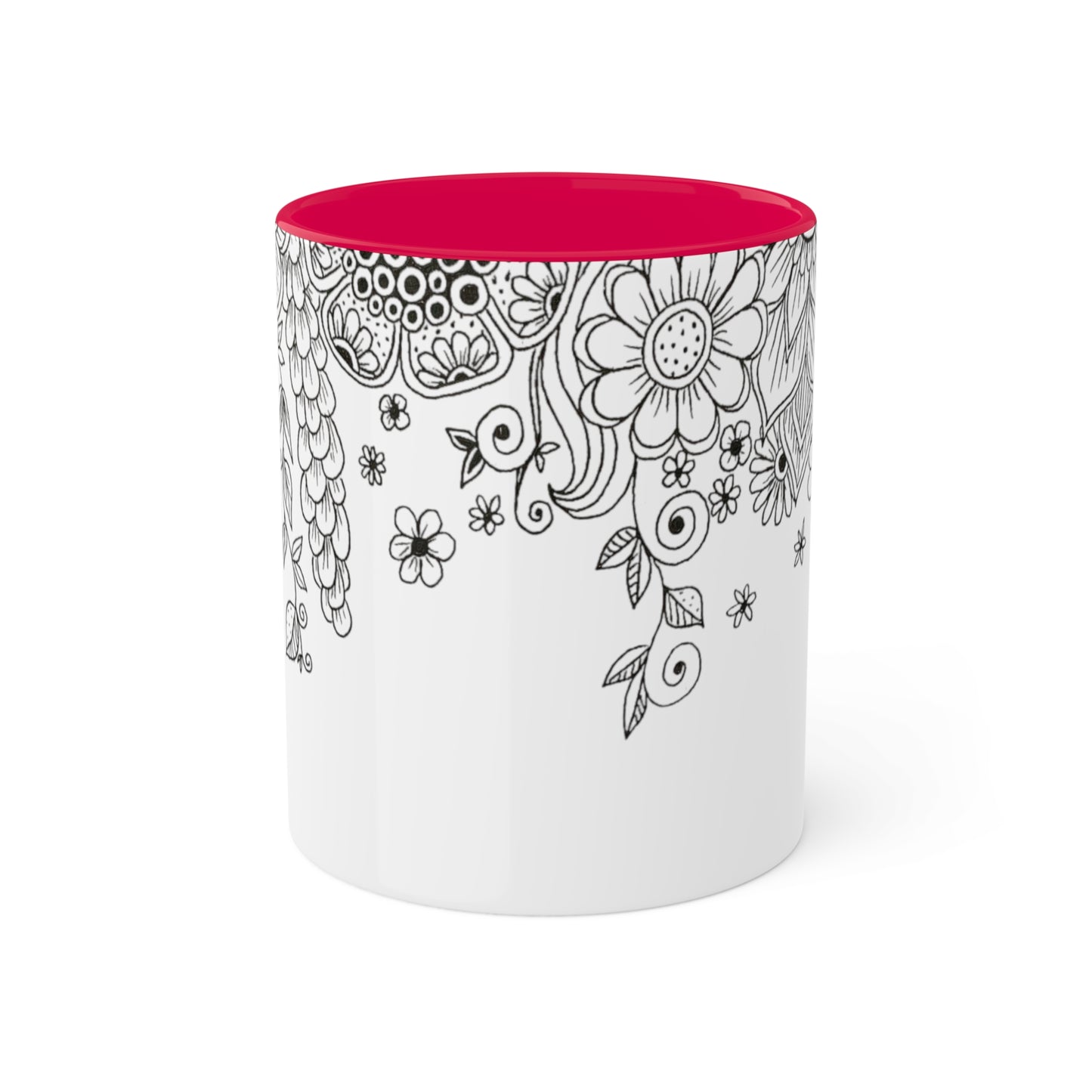 Colorful Flower Mugs, 11oz
