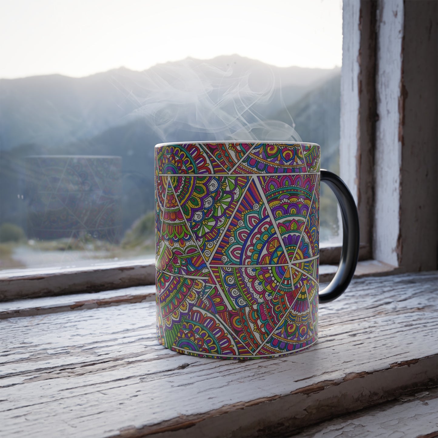 Triangle Pattern Color Morphing Mug, 11oz