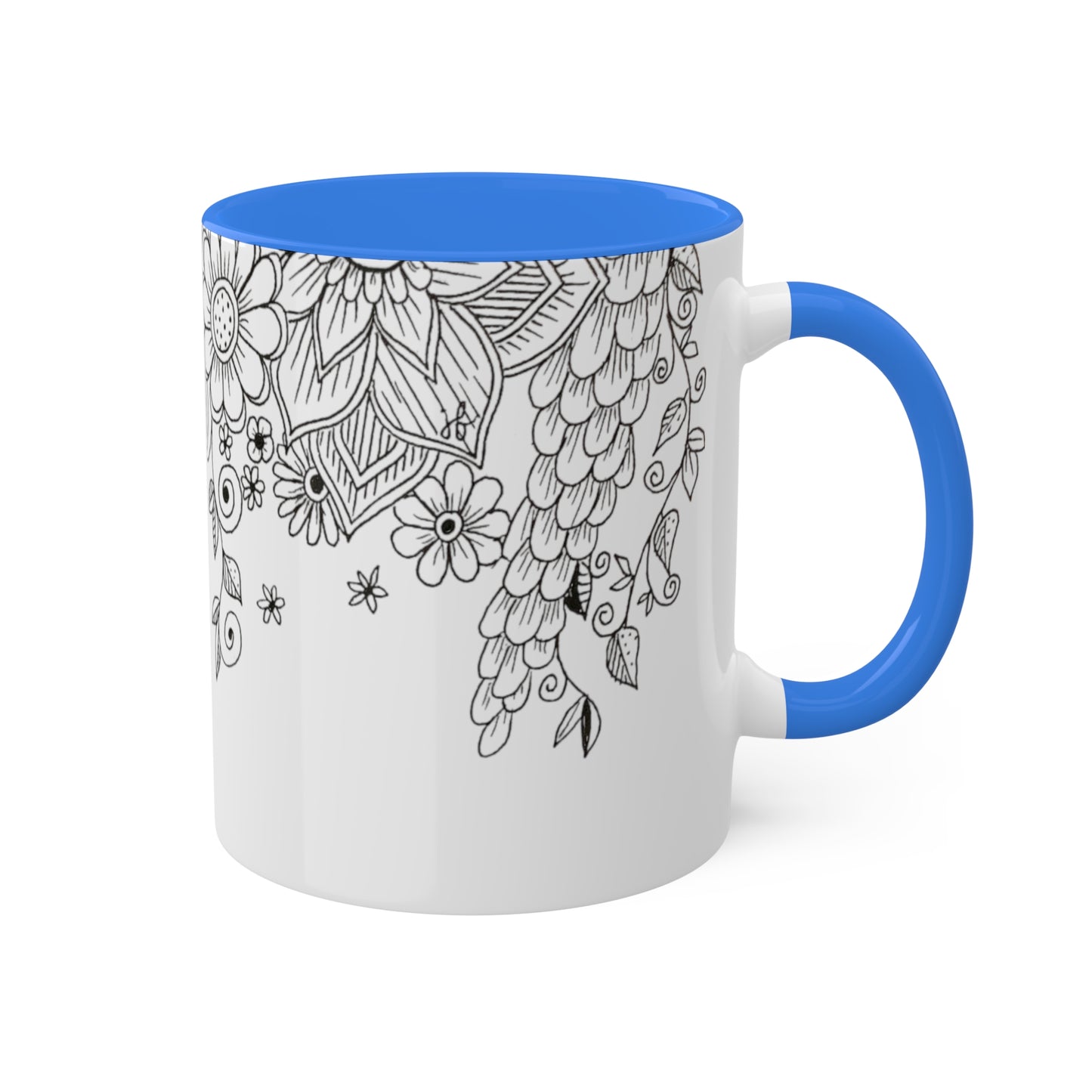 Colorful Flower Mugs, 11oz