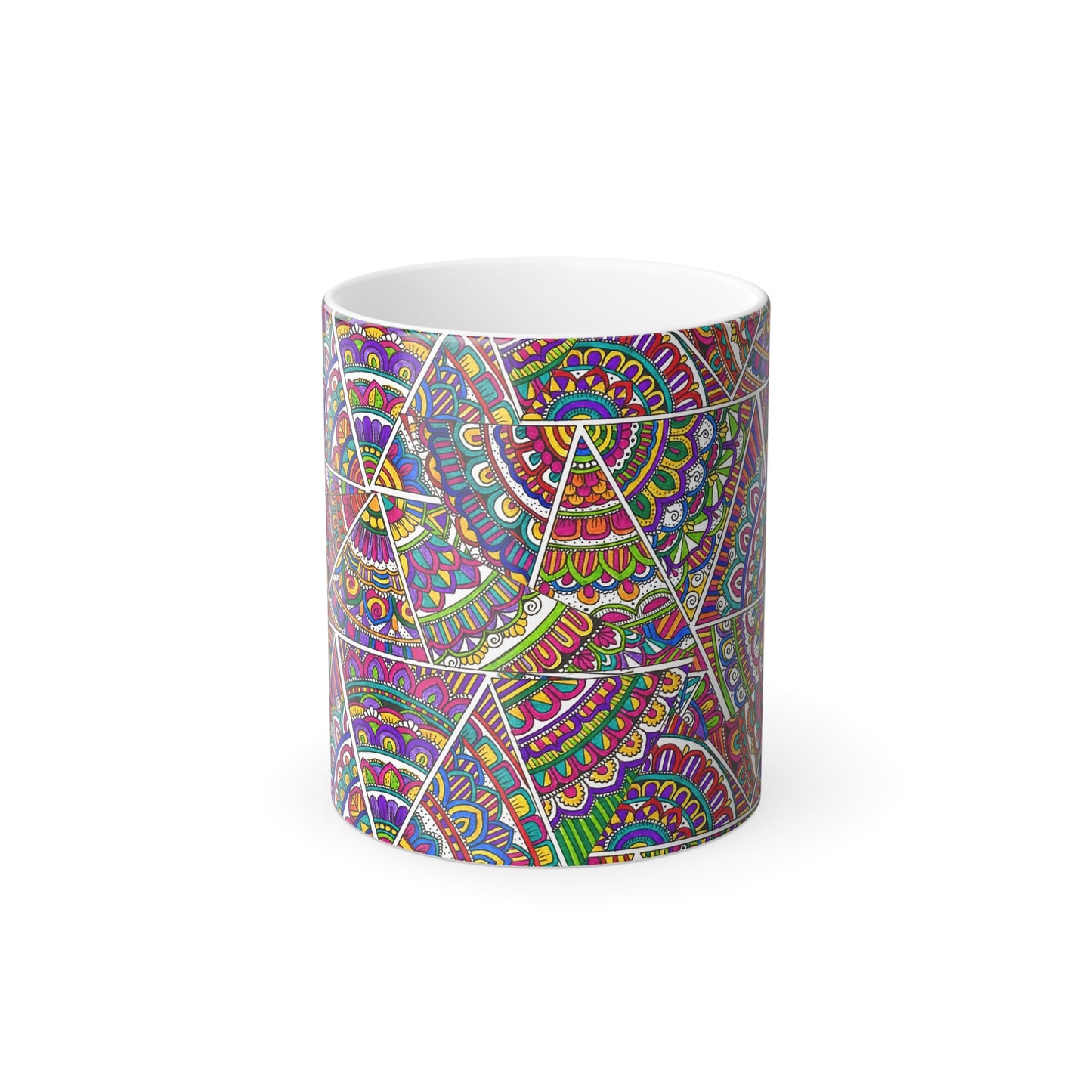 Triangle Pattern Color Morphing Mug, 11oz