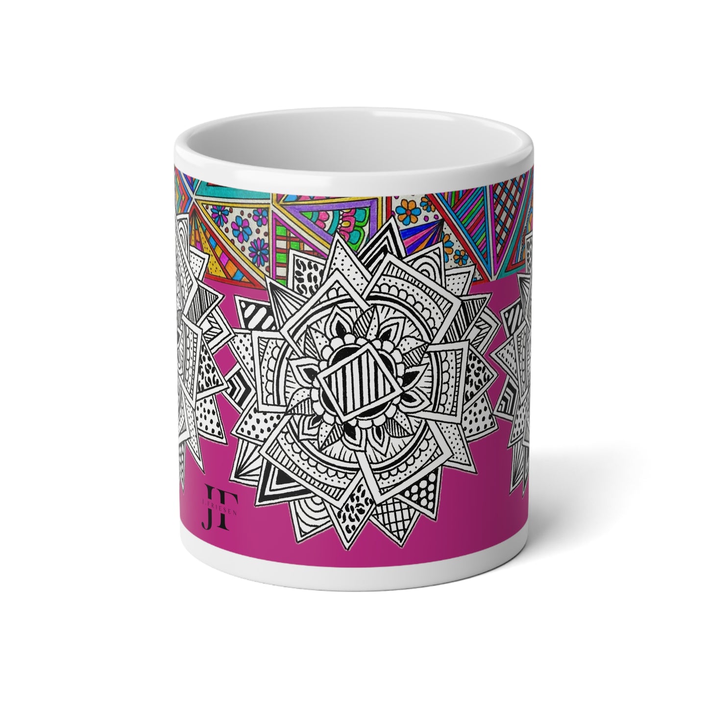 Jumbo Mug, 20oz (Pink Mandala)