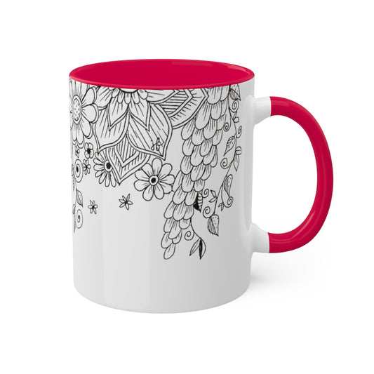Colorful Flower Mugs, 11oz