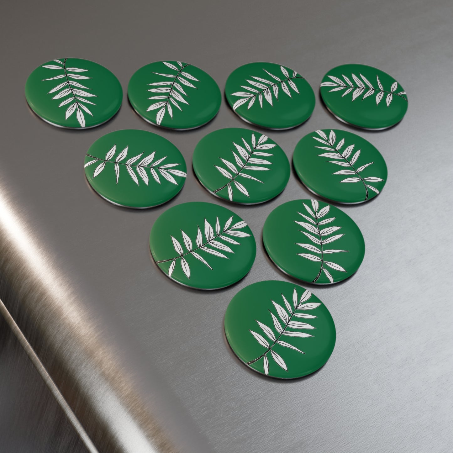 Button Magnet (Green Fern)
