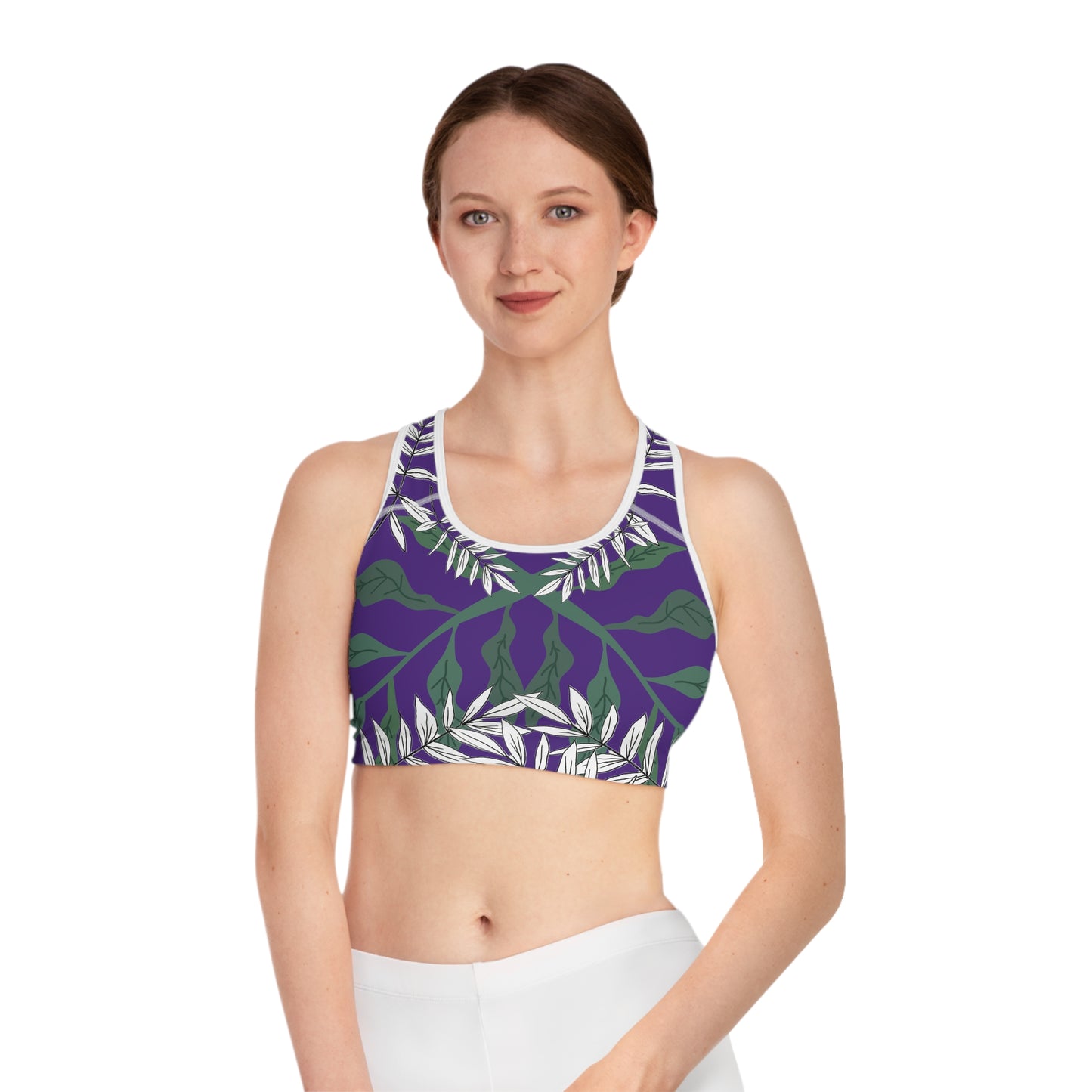 Sports Bra (Purple Vines)