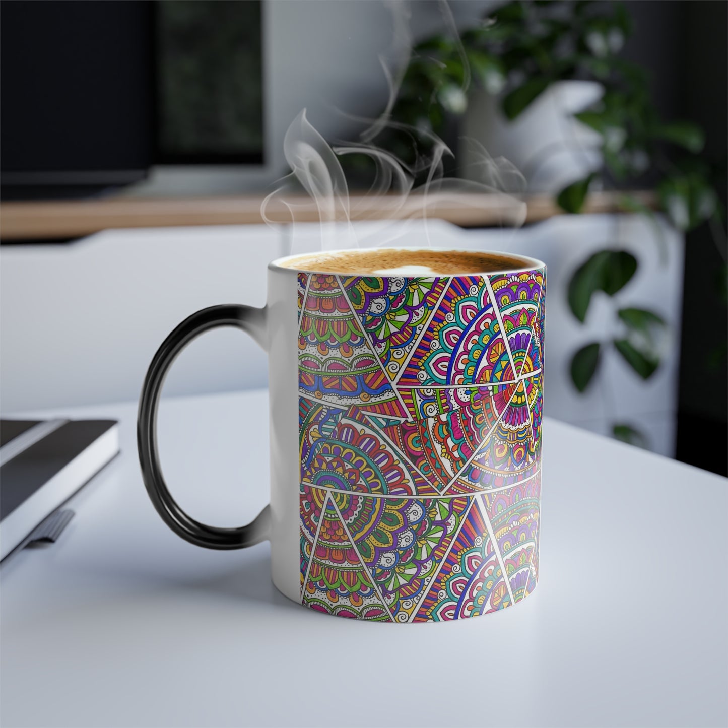 Triangle Pattern Color Morphing Mug, 11oz