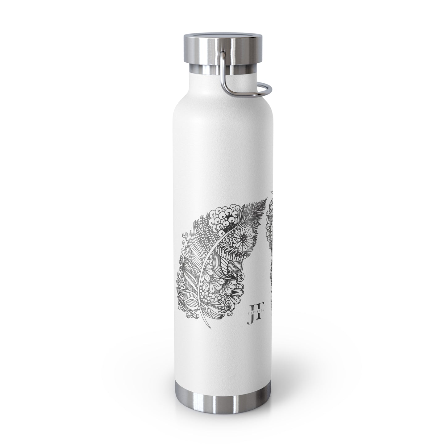 Copper Vacuum Insulated Bottle, 22oz (Feathers)