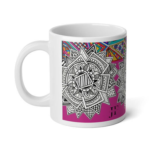 Jumbo Mug, 20oz (Pink Mandala)