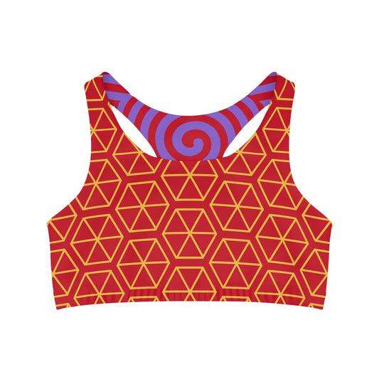 Sports Bra (Octagon Chic- Red)