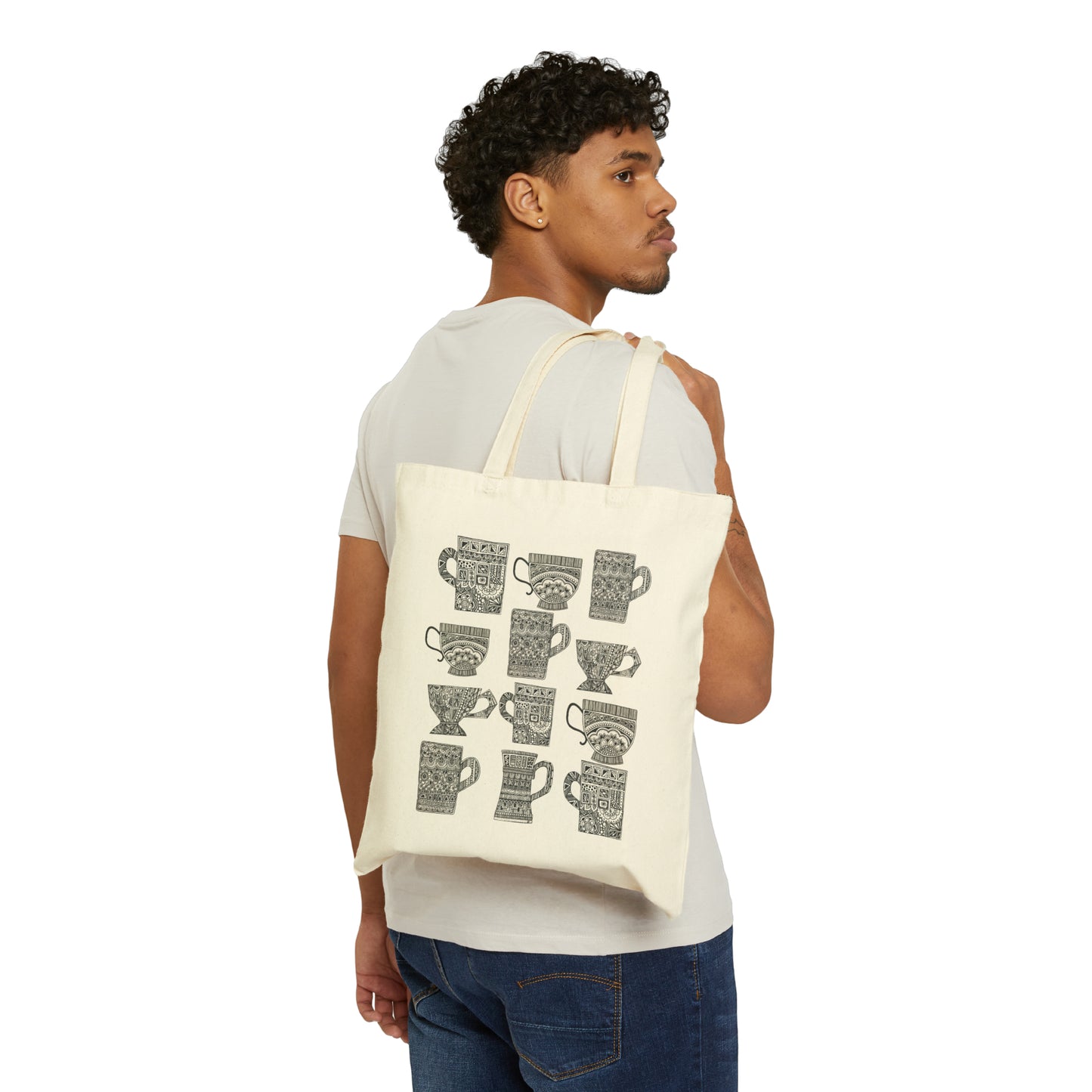 Cotton Canvas Tote Bag (Mugs)