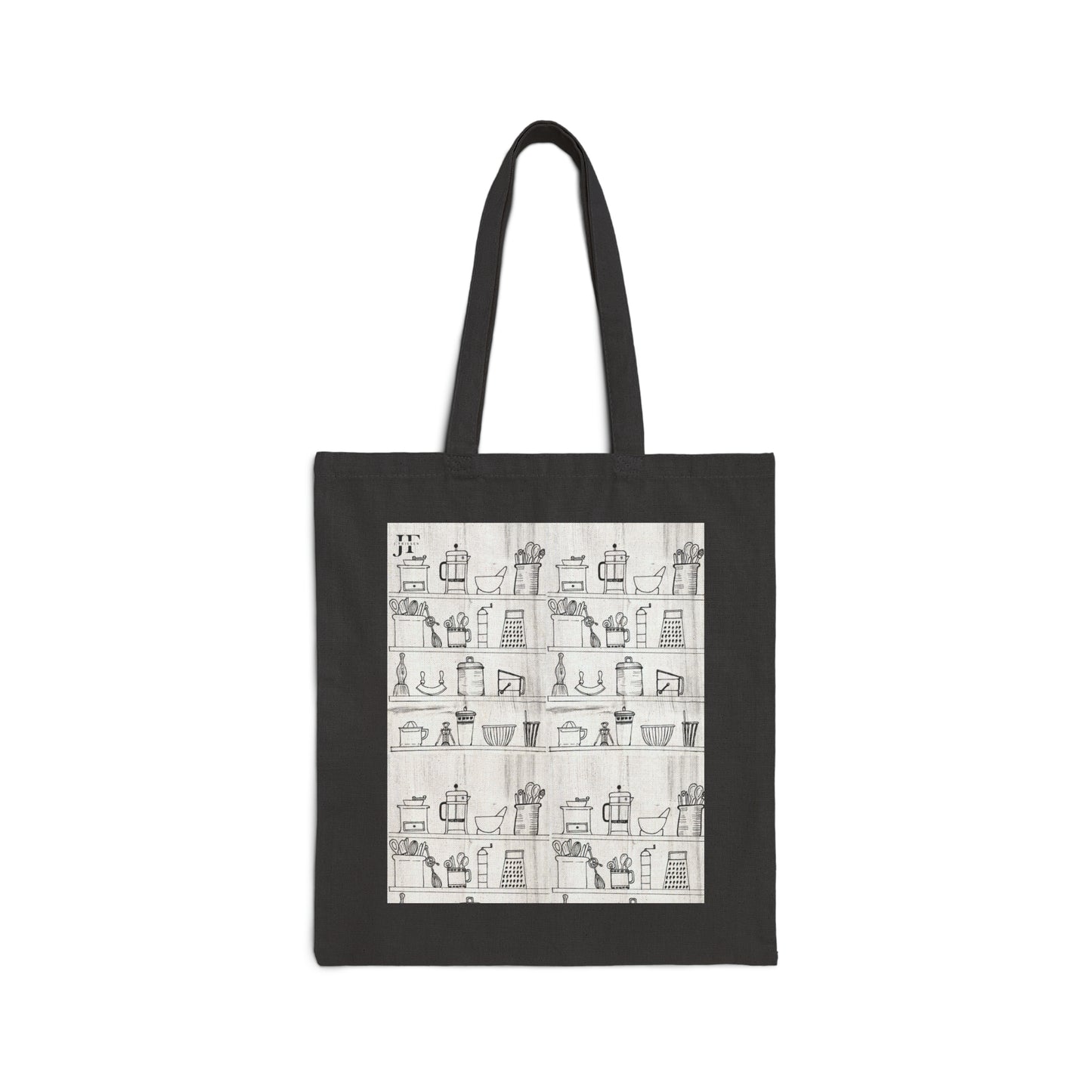 Cotton Canvas Tote Bag (Kitchen Shelves)
