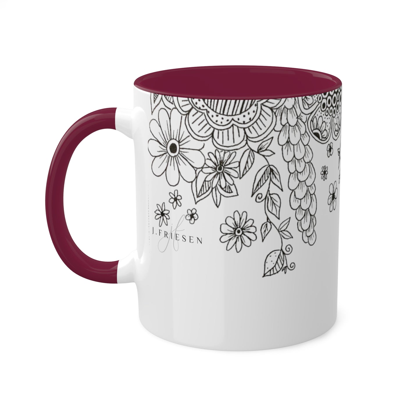 Colorful Flower Mugs, 11oz