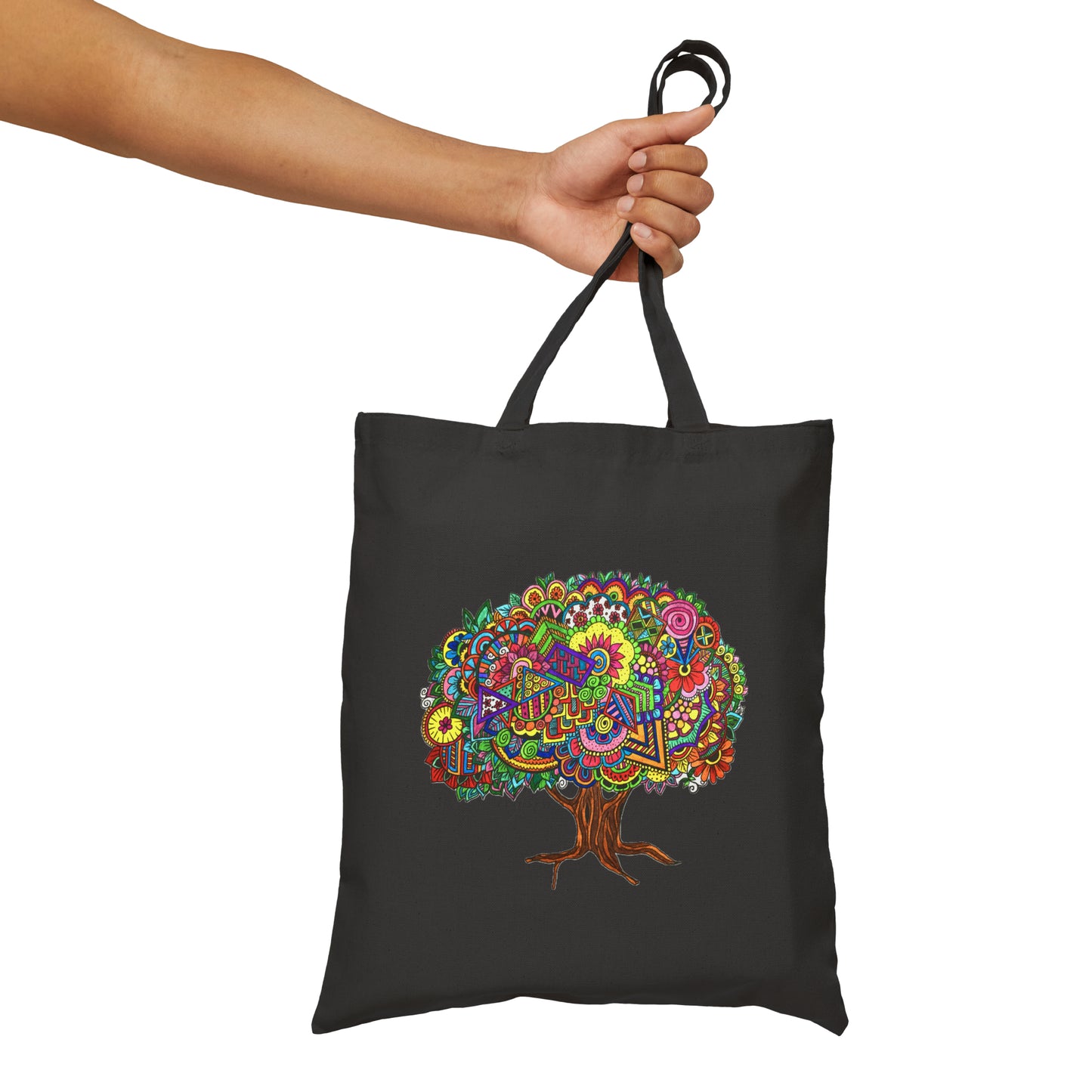 Cotton Canvas Tote Bag (Colourful Tree)