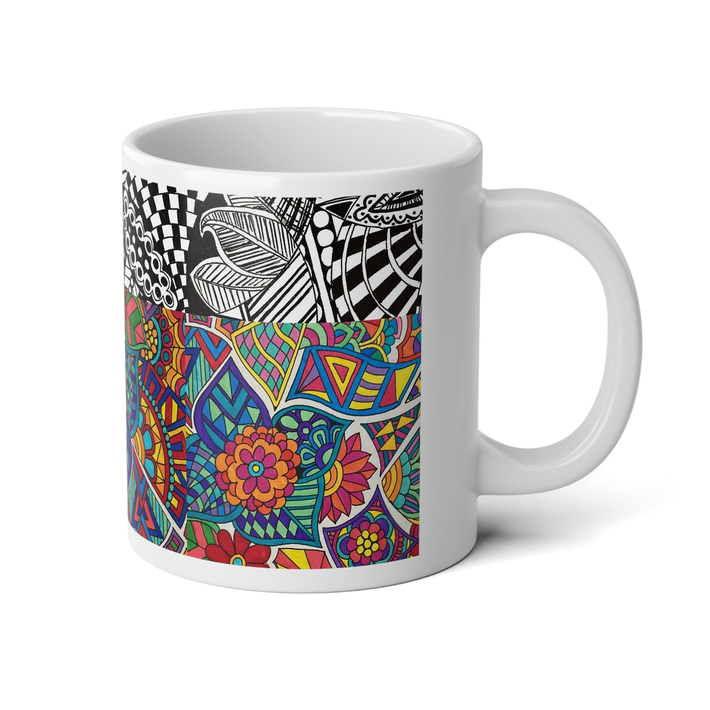 Jumbo Mug, 20oz (B&W Meet Colour)