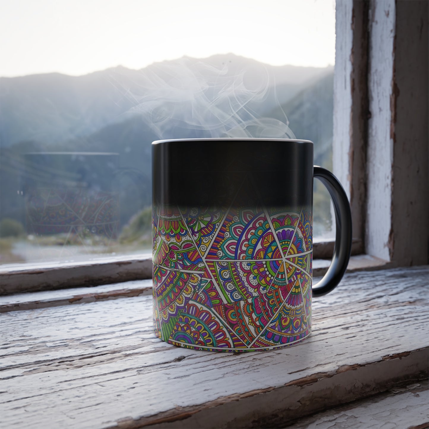 Triangle Pattern Color Morphing Mug, 11oz
