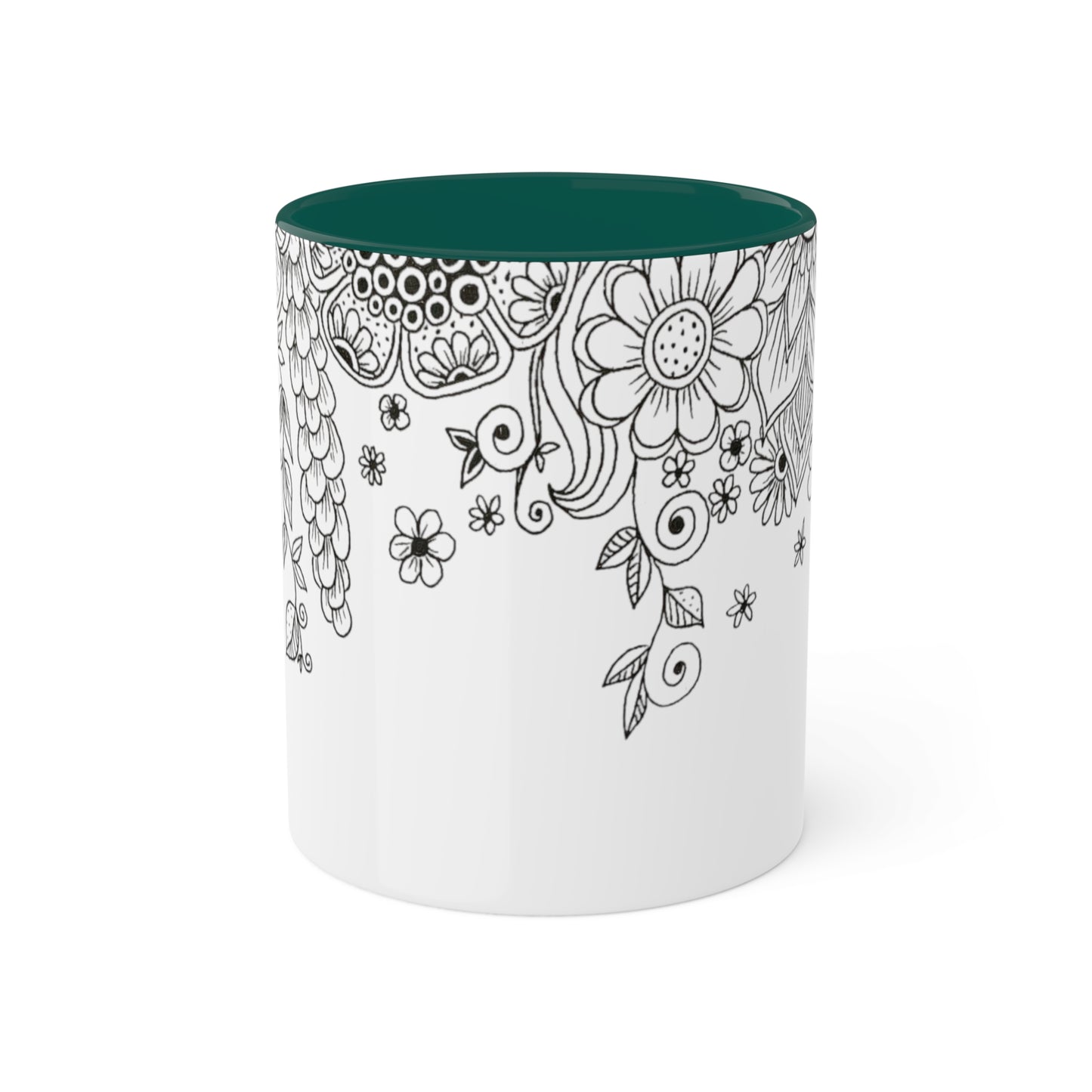 Colorful Flower Mugs, 11oz