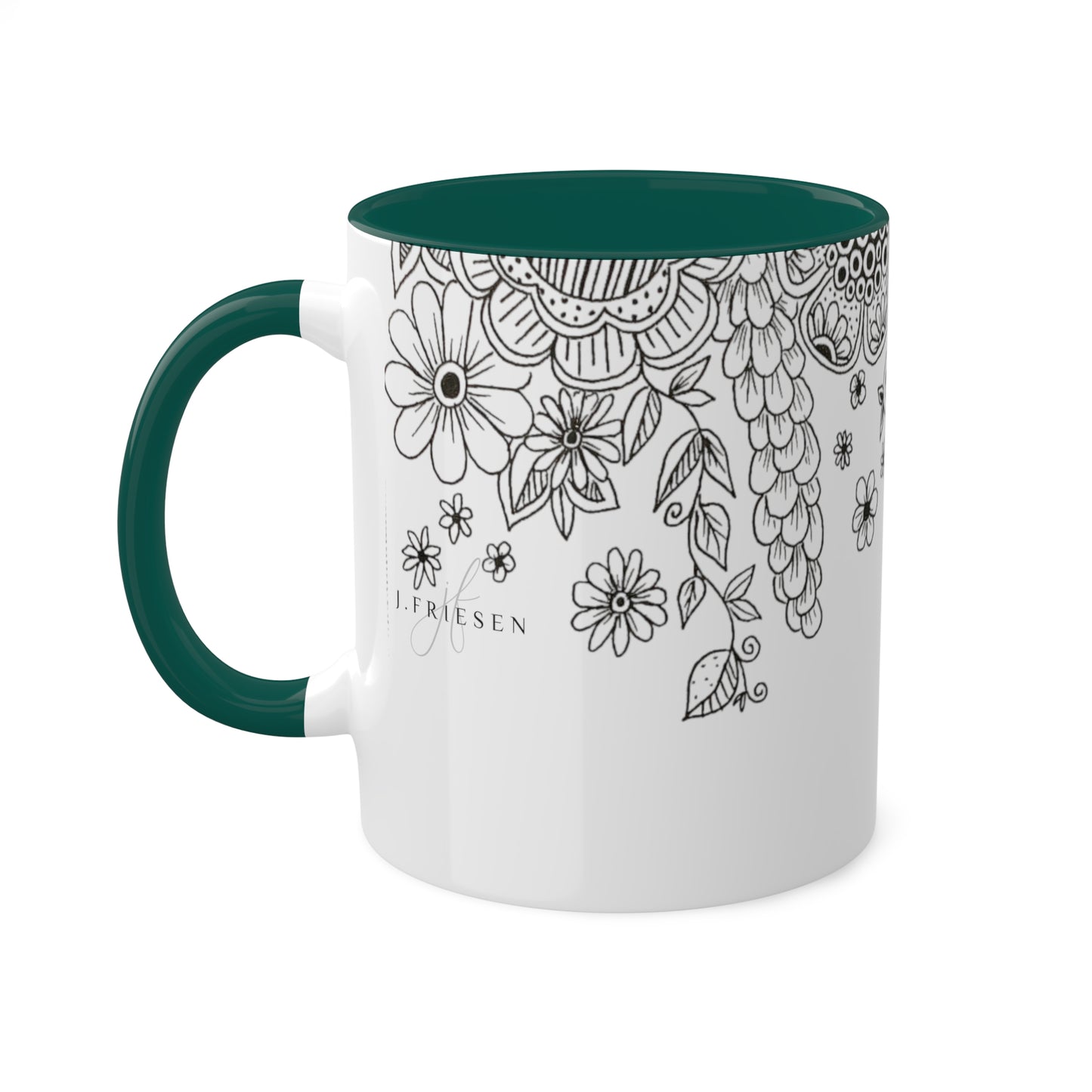 Colorful Flower Mugs, 11oz