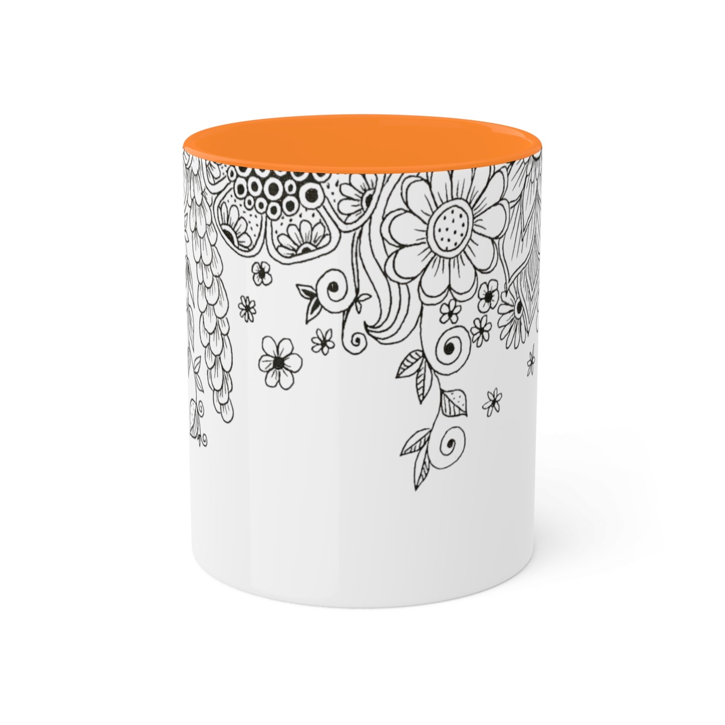 Colorful Flower Mugs, 11oz