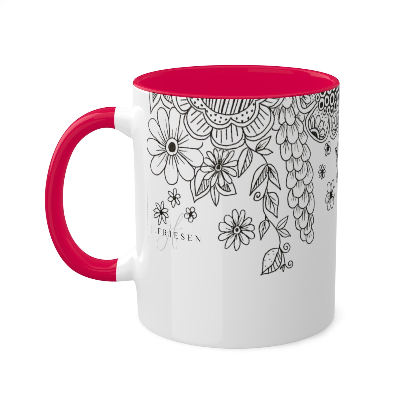 Colorful Flower Mugs, 11oz