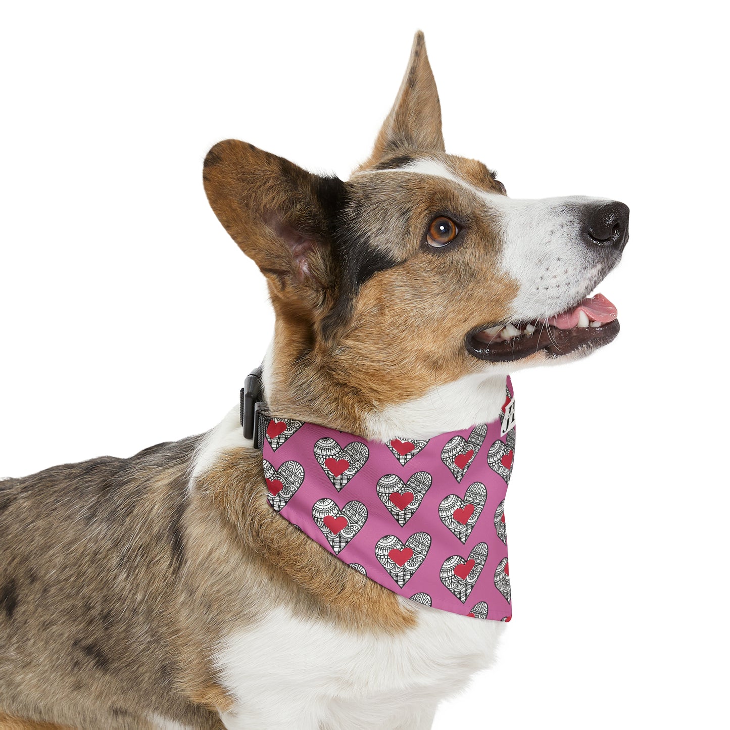 Pet Bandana Collar (Pink Hearts)