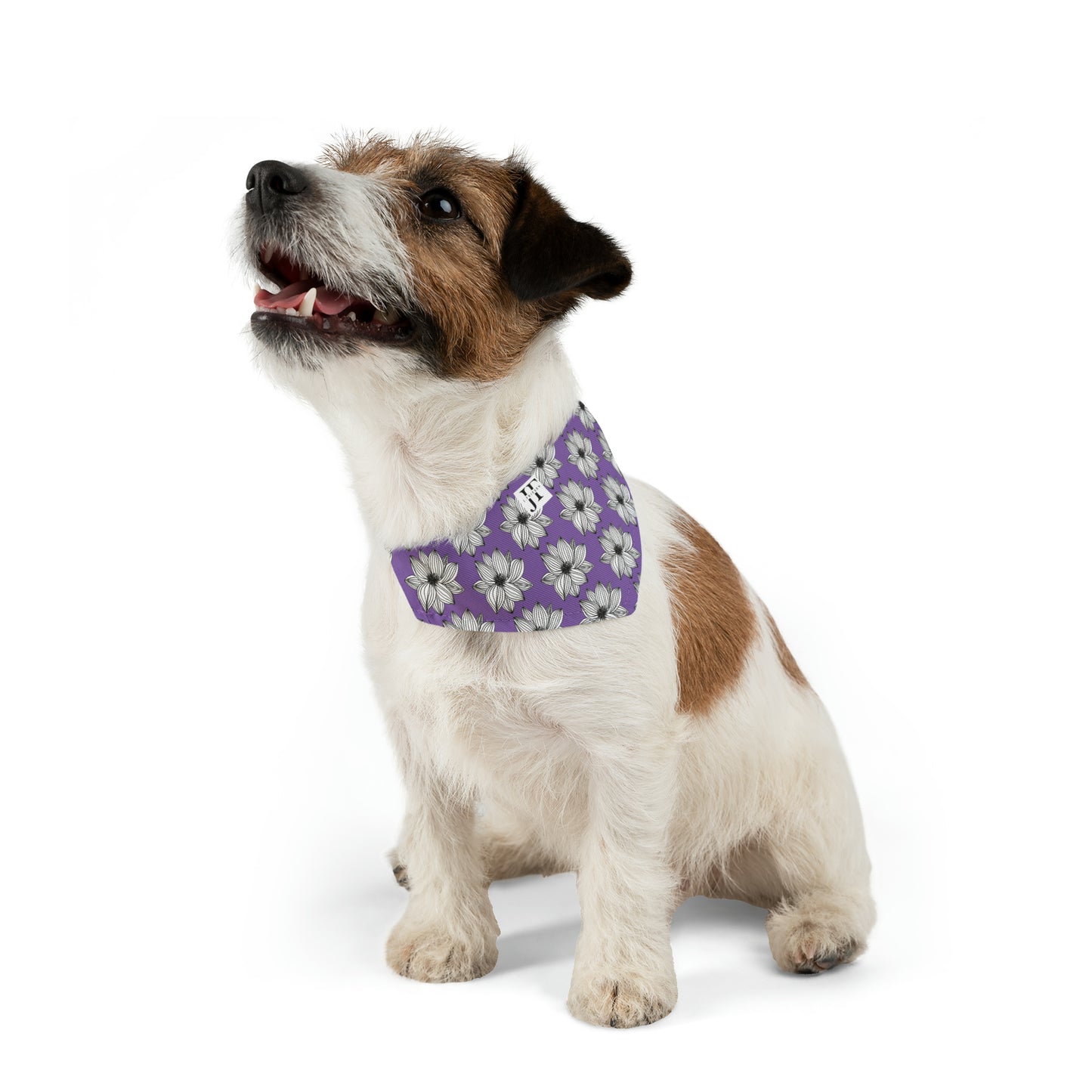 Pet Bandana Collar (Purple Flower)