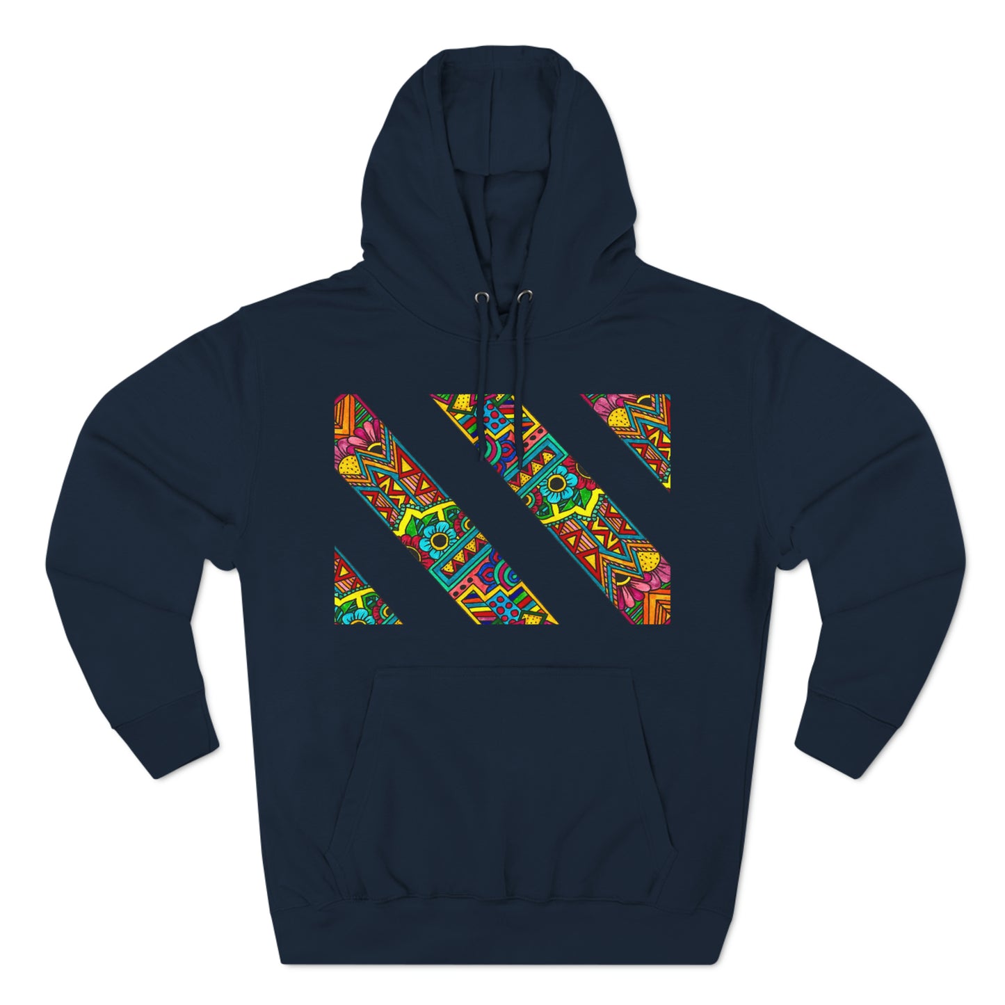 Colour Pattern Three-Panel Fleece Hoodie