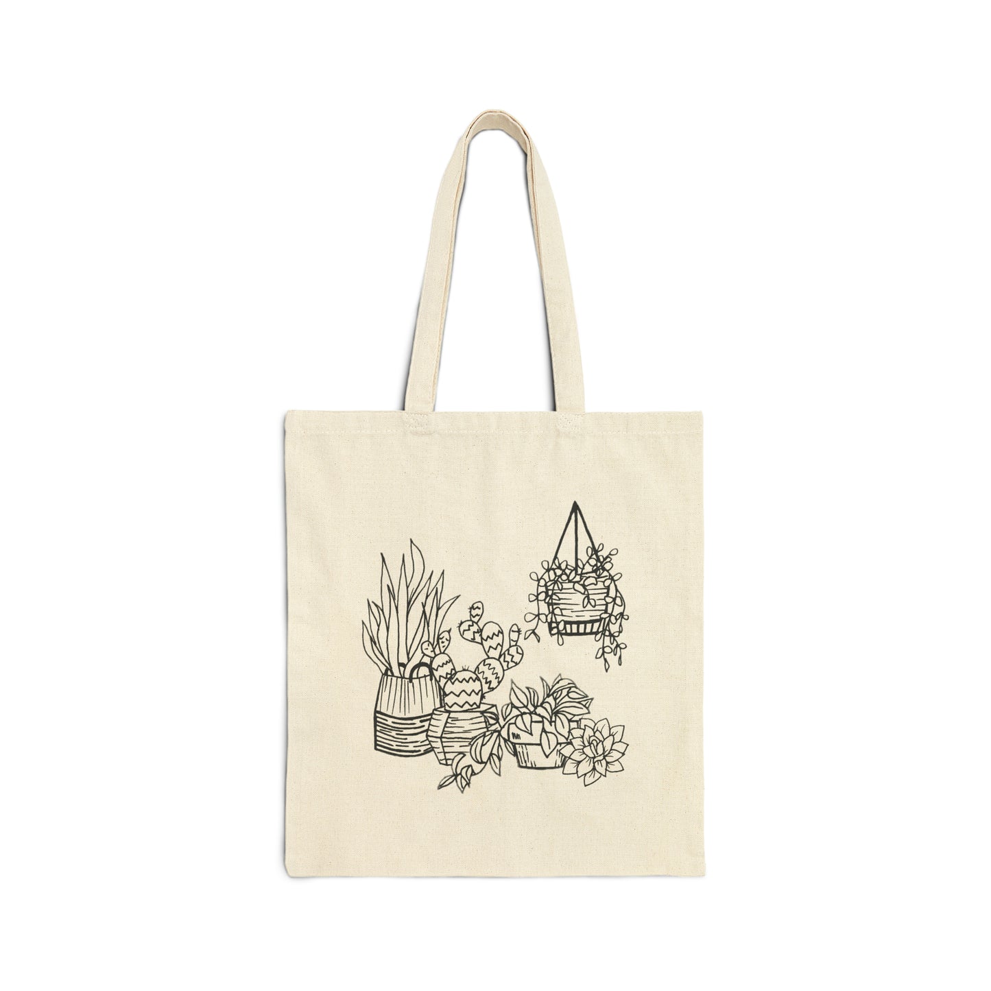 Cotton Canvas Tote Bag (House Plants)