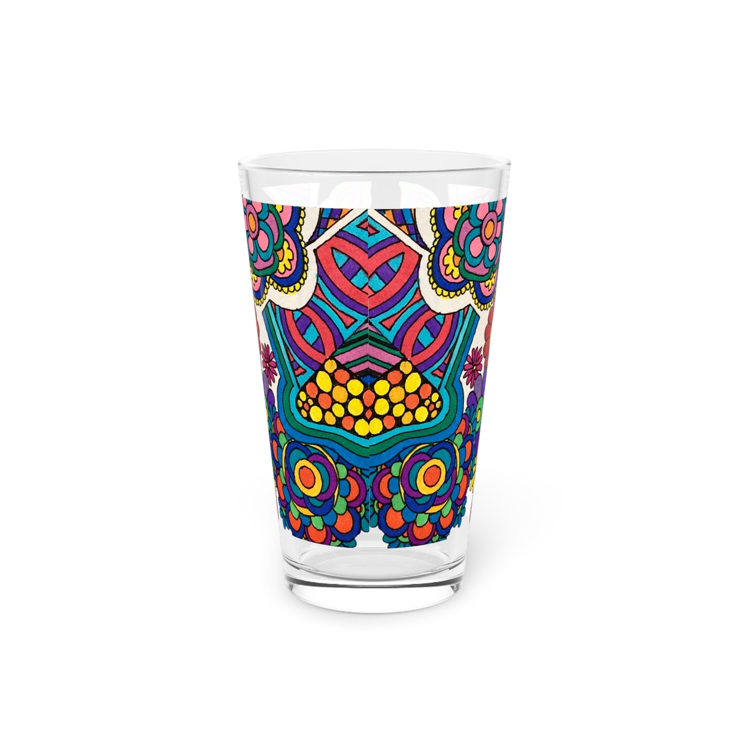 Pint Glass, 16oz (Flower)