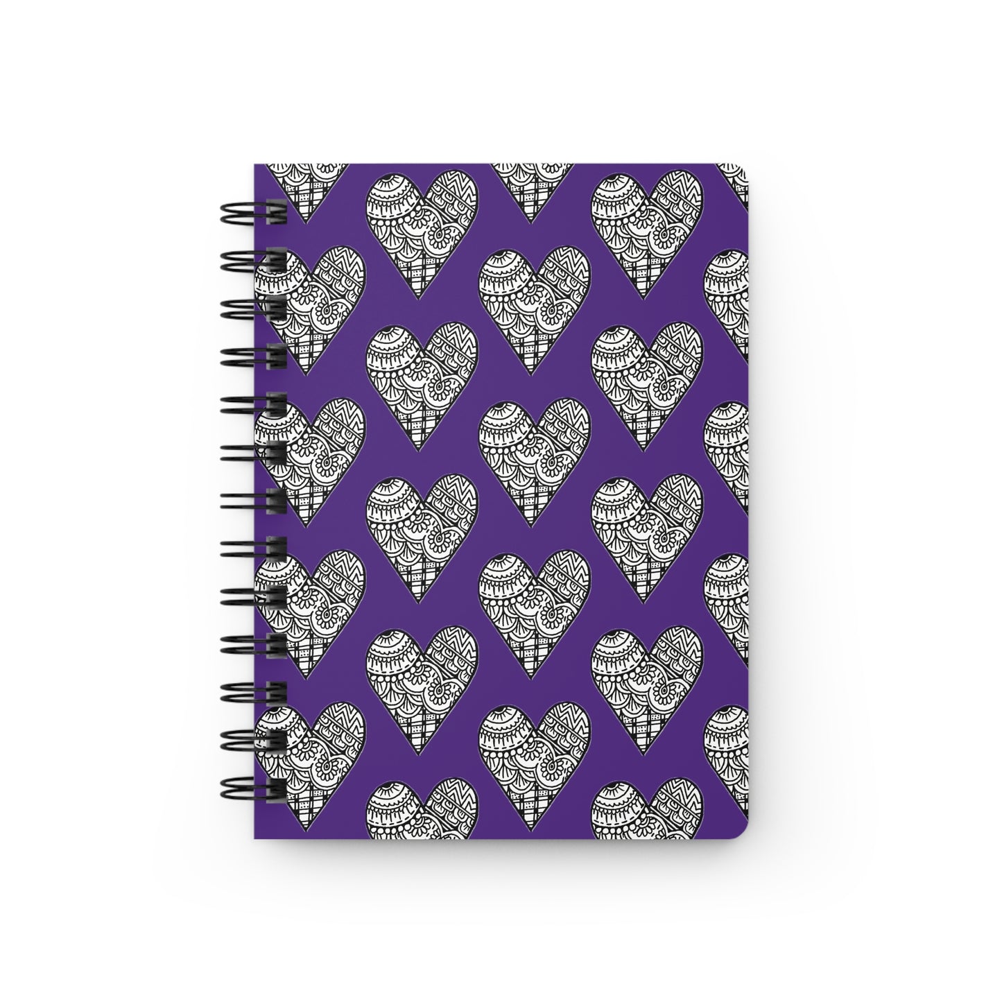 Spiral Bound Journal (Purple Hearts)