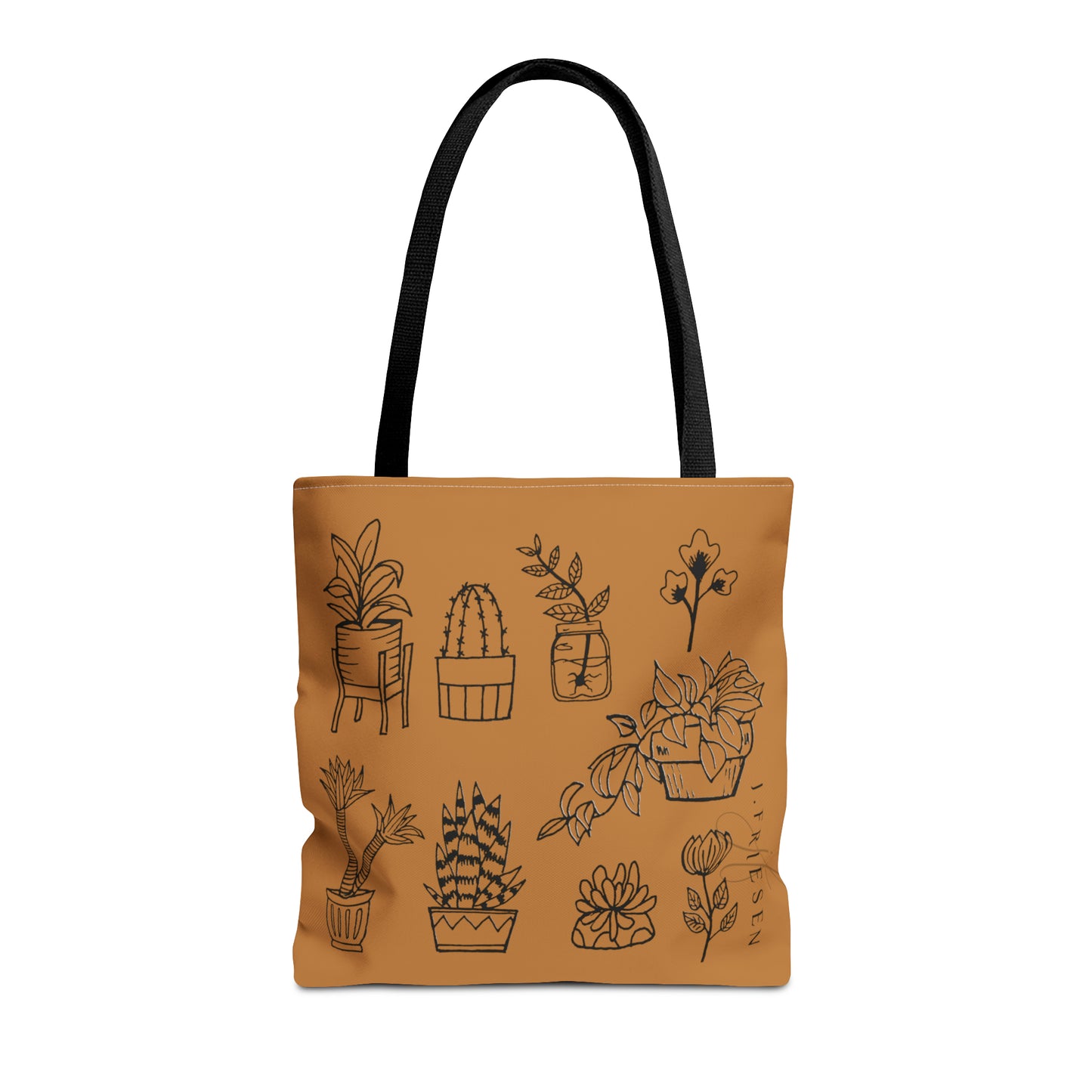 Tote Bag (Brown House Plants)