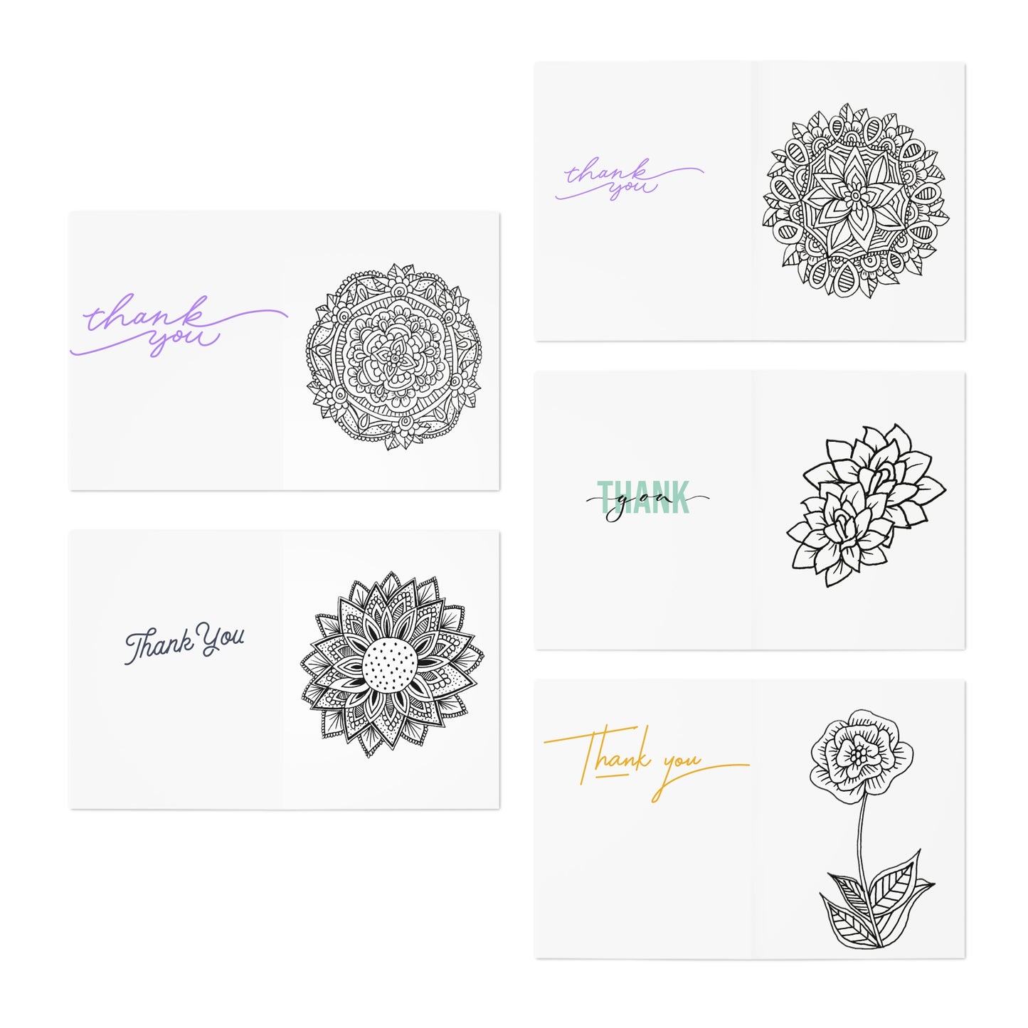 Colour Me Cards (5-Pack) Coloured