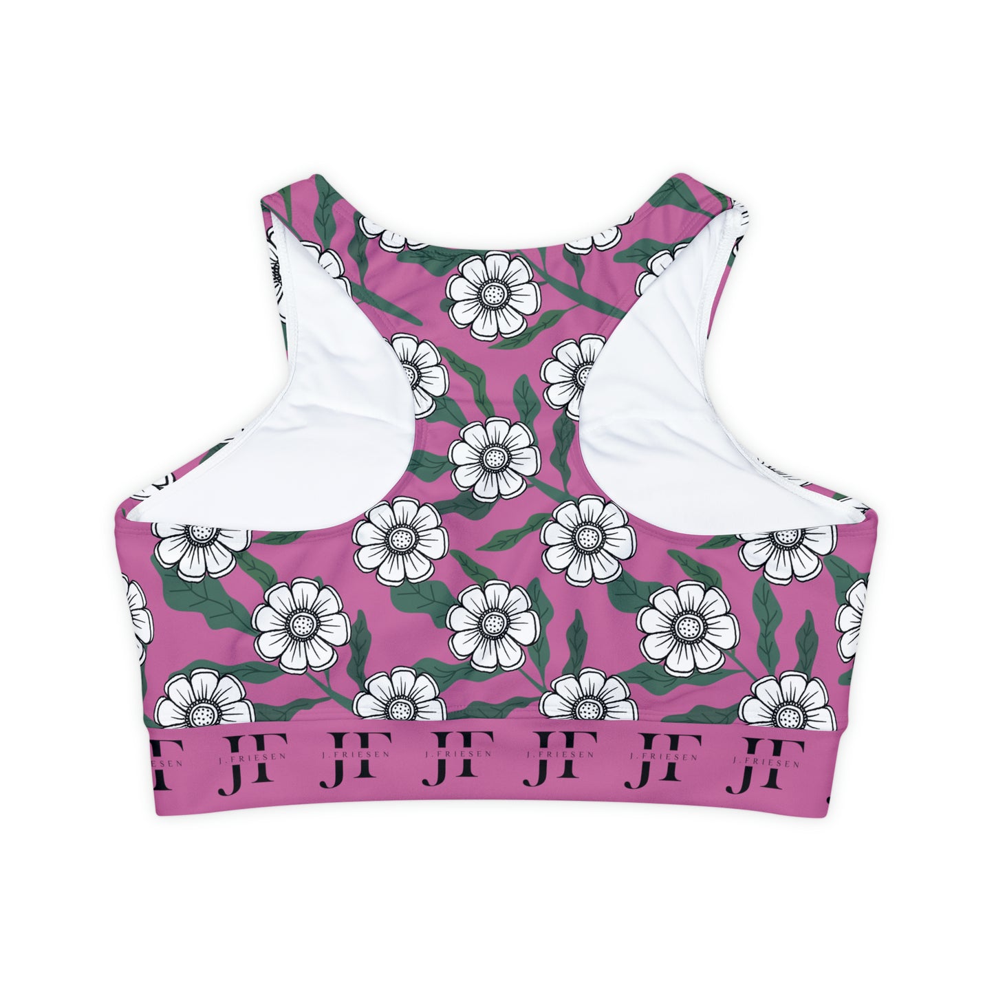 Padded Sports Bra (Pink Flowers)