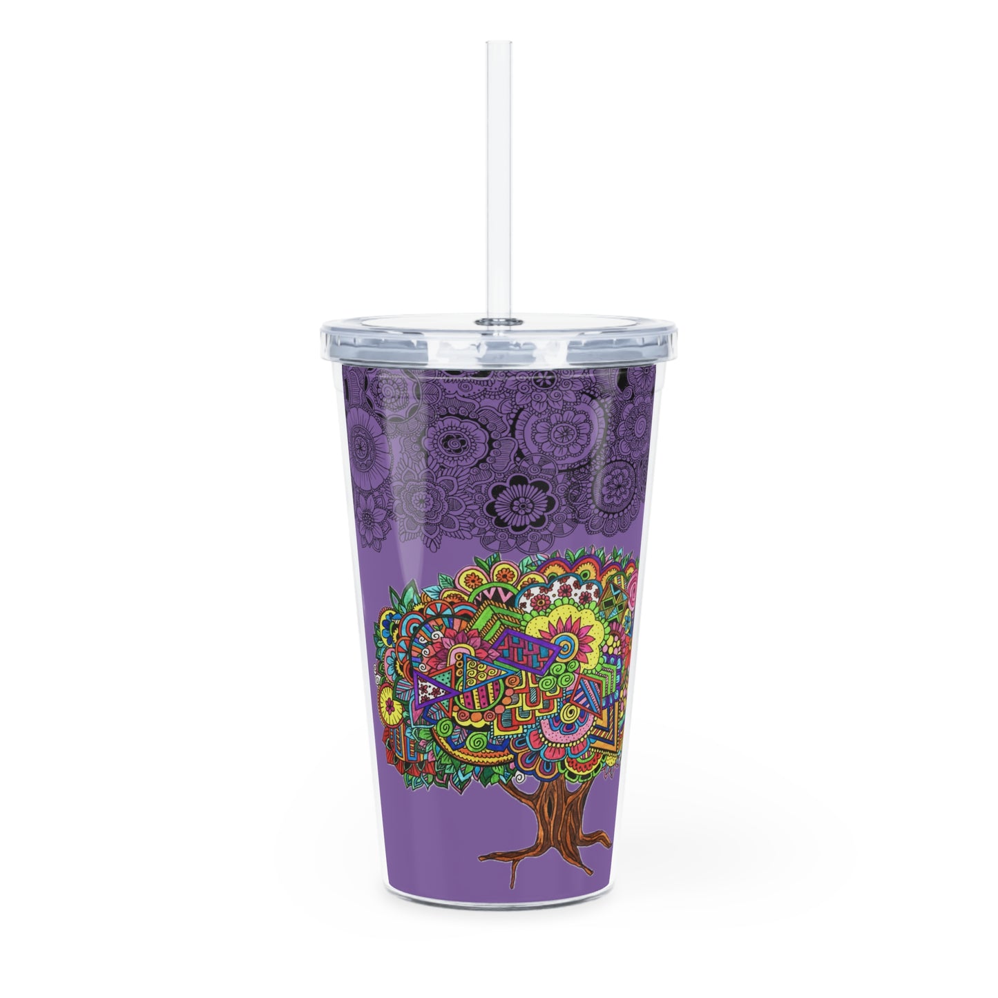 Plastic Tumbler with Straw (Tree of Eden)