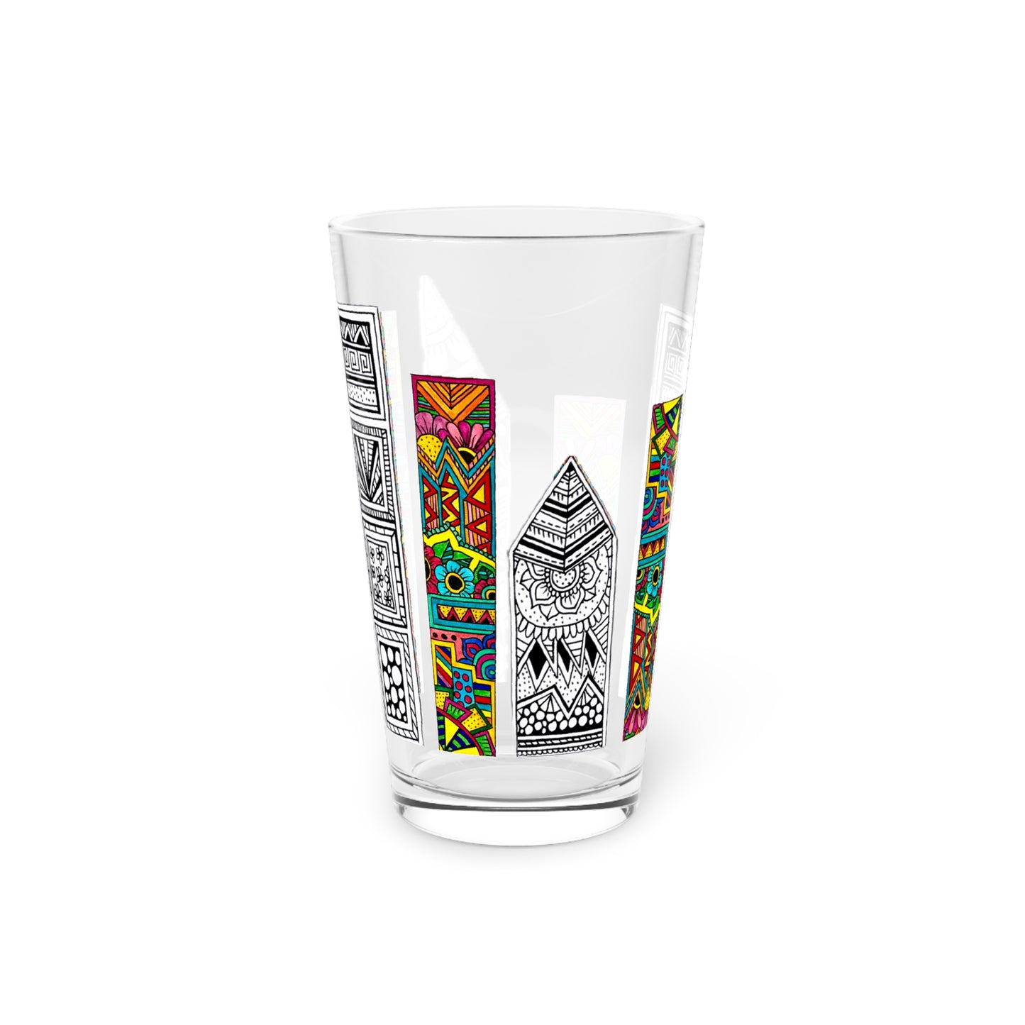 Pint Glass, 16oz (Rectangles)